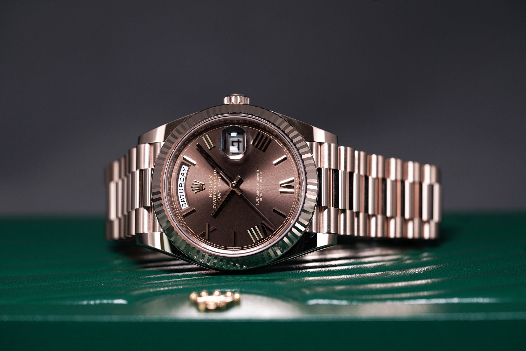 DAYDATE 40MM ROSEGOLD CHOCO ROMAN DIAL
