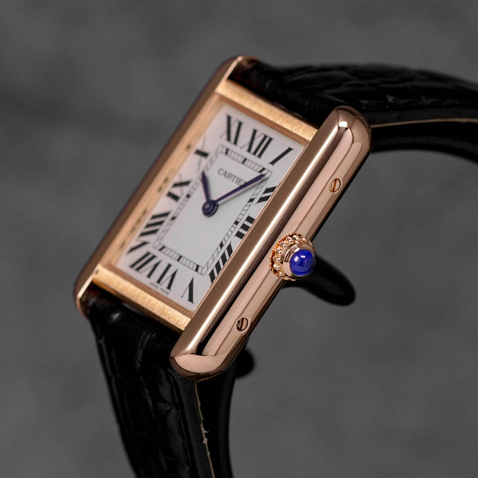 TANK SOLO S ROSEGOLD SILVER DIAL LEATHER STRAP (2018)