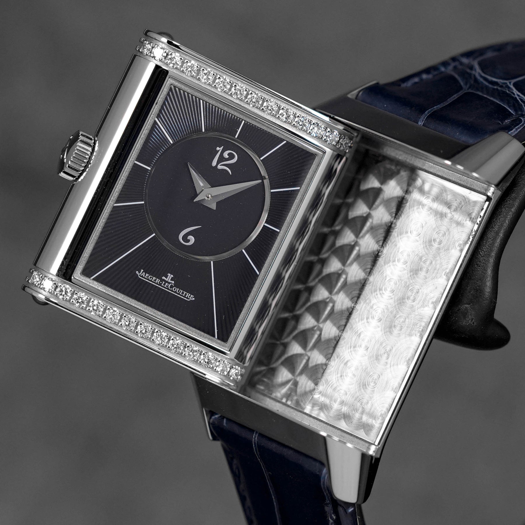 REVERSO CLASSIC DUETTO SILVER-BLACK DIAL LEATHER STRAP (2022)