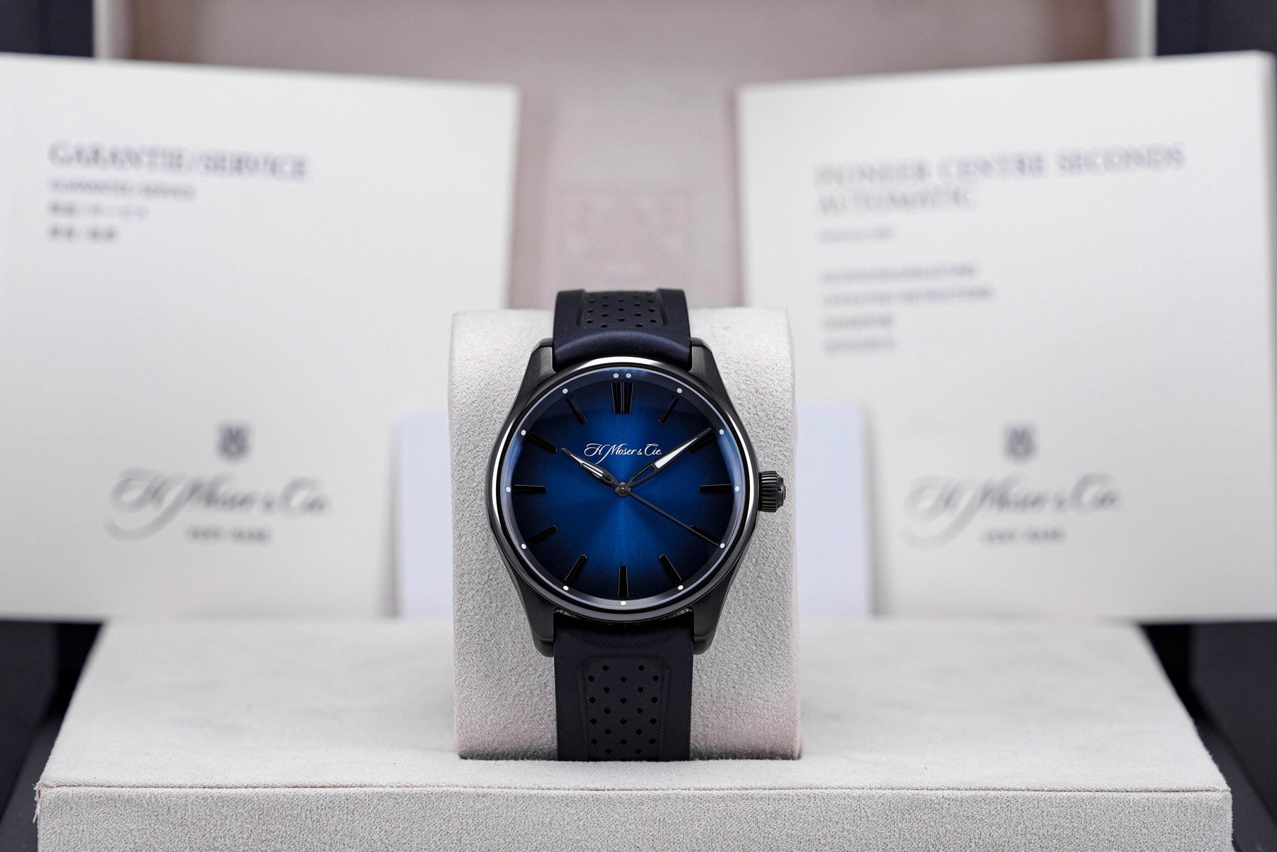 PIONEER CENTRE SECONDS BLACK DLC BLUE FUNKY DIAL RUBBER STRAP (2019)