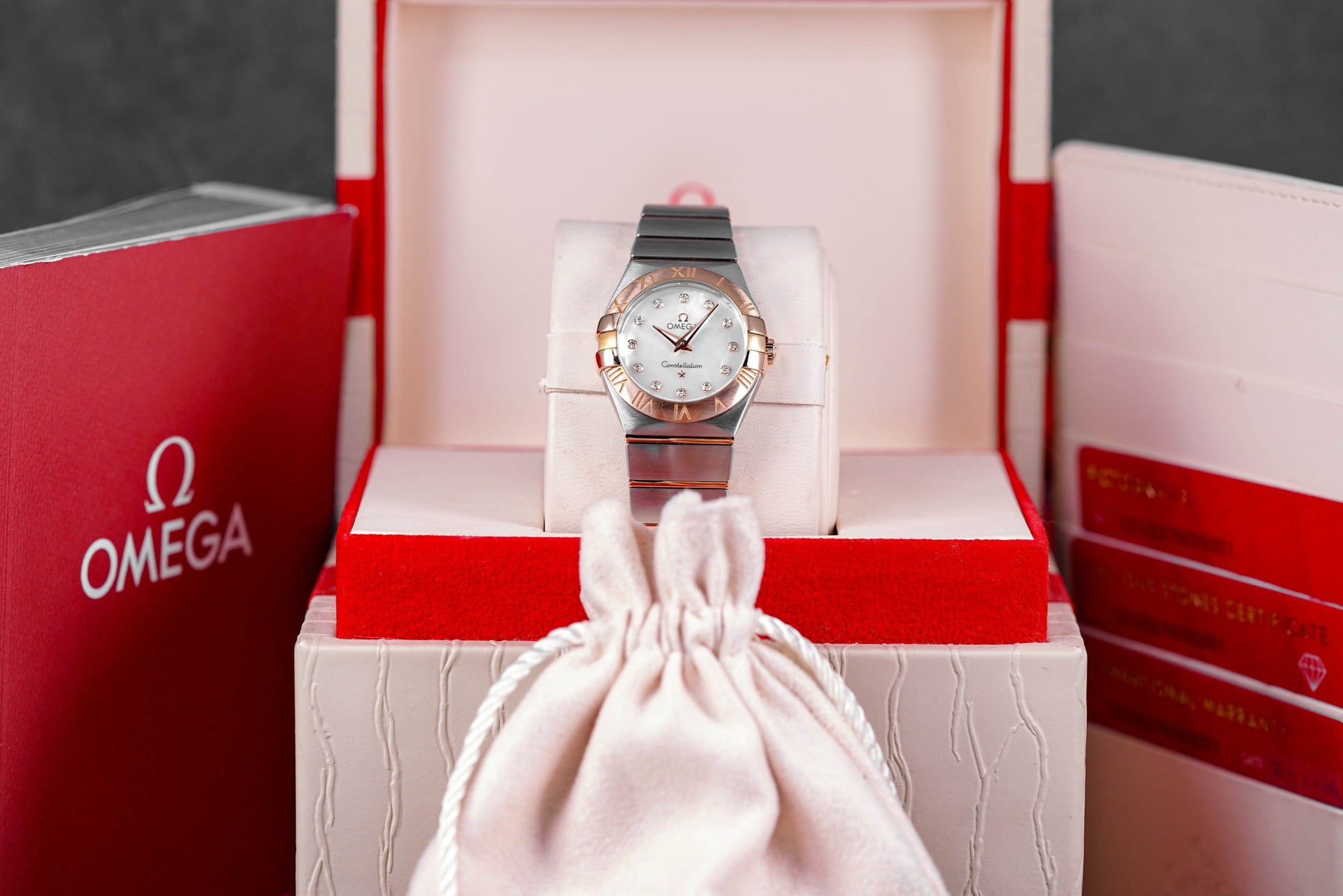 CONSTELLATION 27MM TWOTONE ROSEGOLD MOP DIAMOND DIAL (2019)