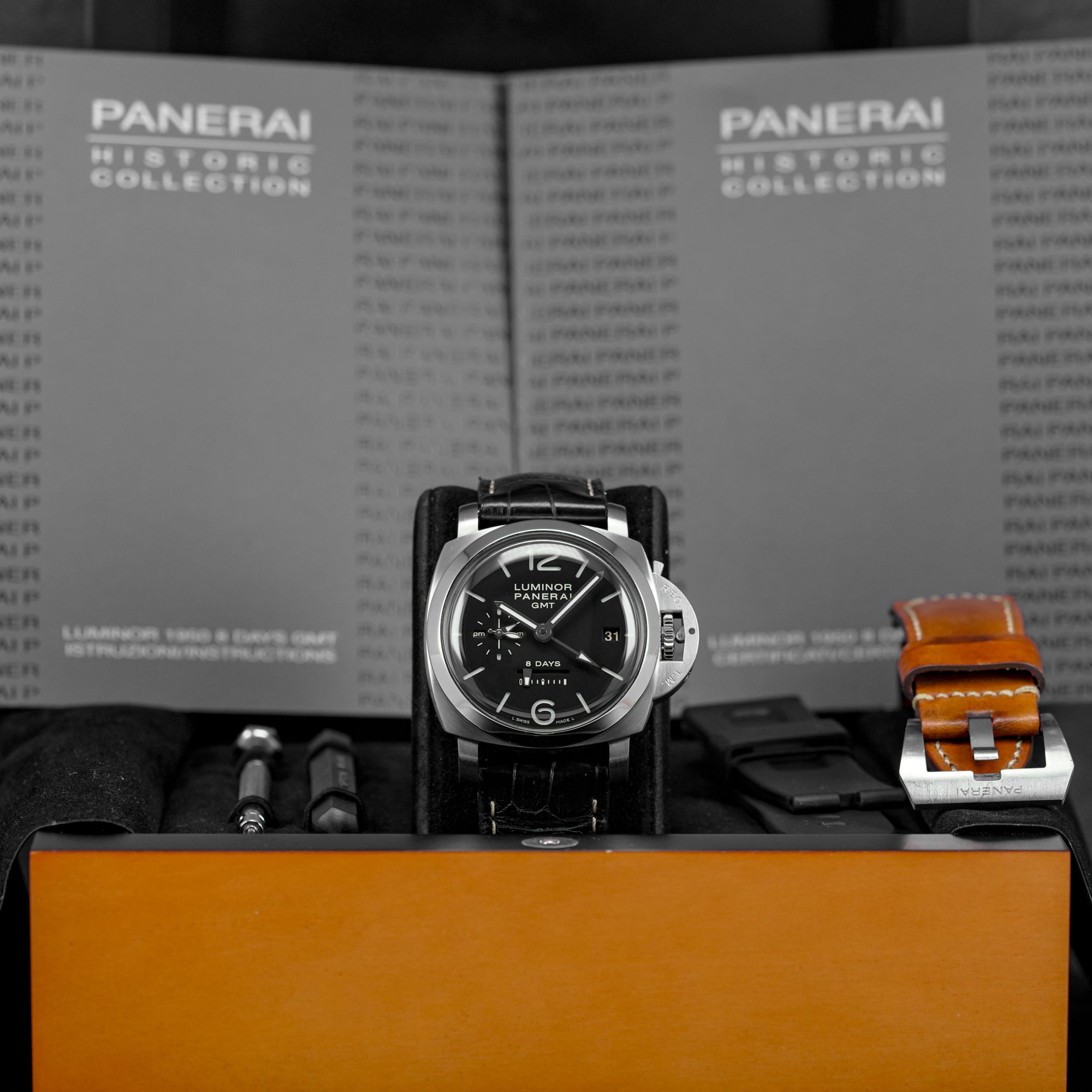 LUMINOR 1950 8 DAYS GMT 44MM BLACK DIAL PAM 233 (2013)