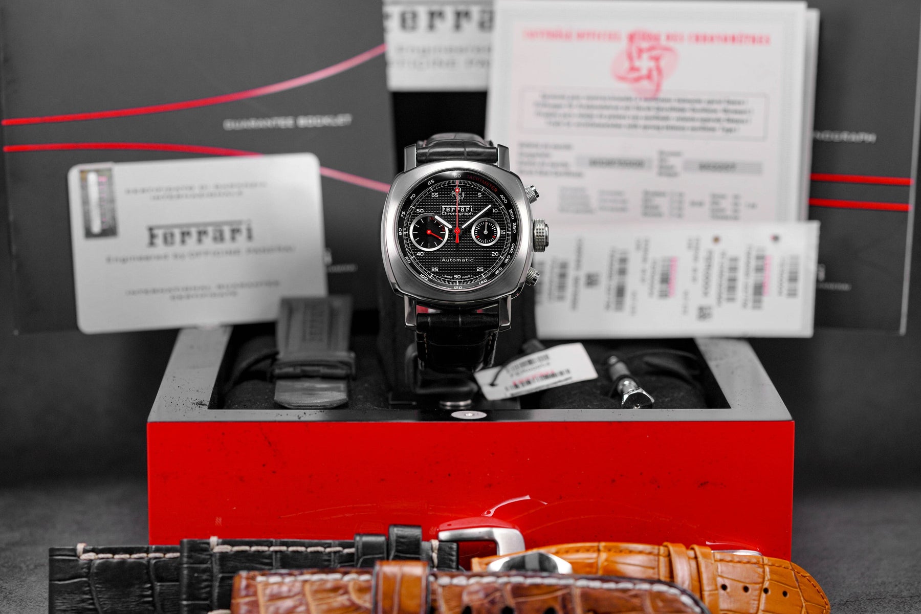FERRARI GRANTURISMO CHRONOGRAPH STEEL BLACK DIAL FER 004 LIMITED EDITION (2010)