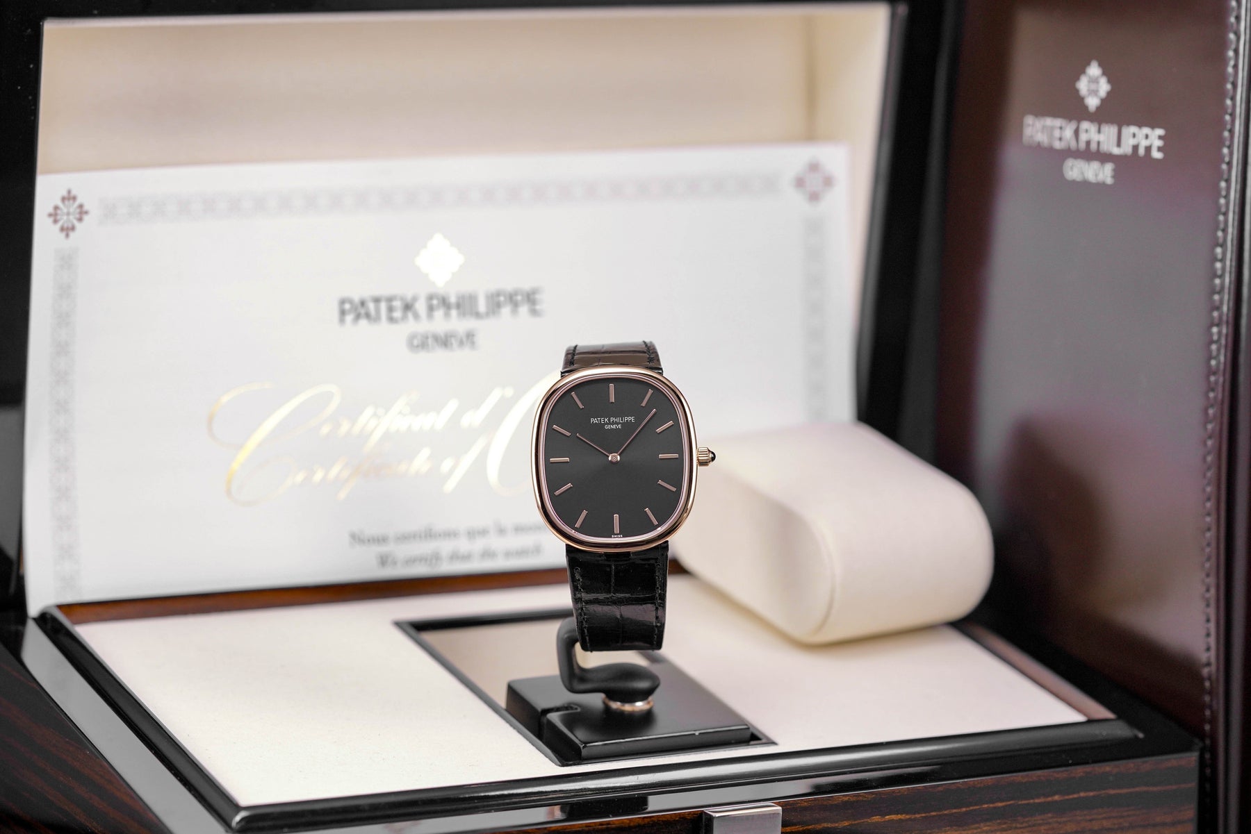 GOLDEN ELLIPSE 5738R ROSEGOLD BLACK DIAL (2024)
