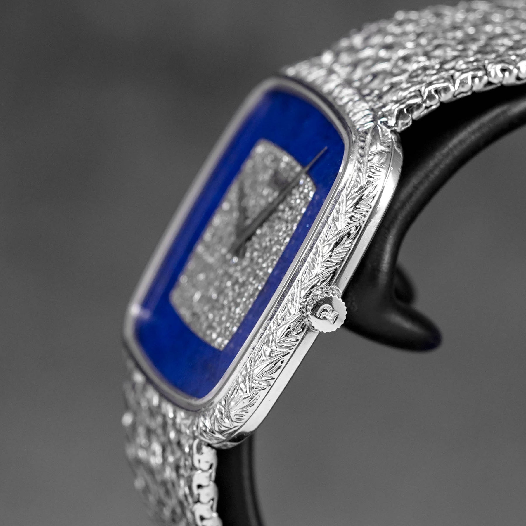 VINTAGE WHITEGOLD BLUE ONYX PAVE DIAMOND DIAL (WATCH ONLY)