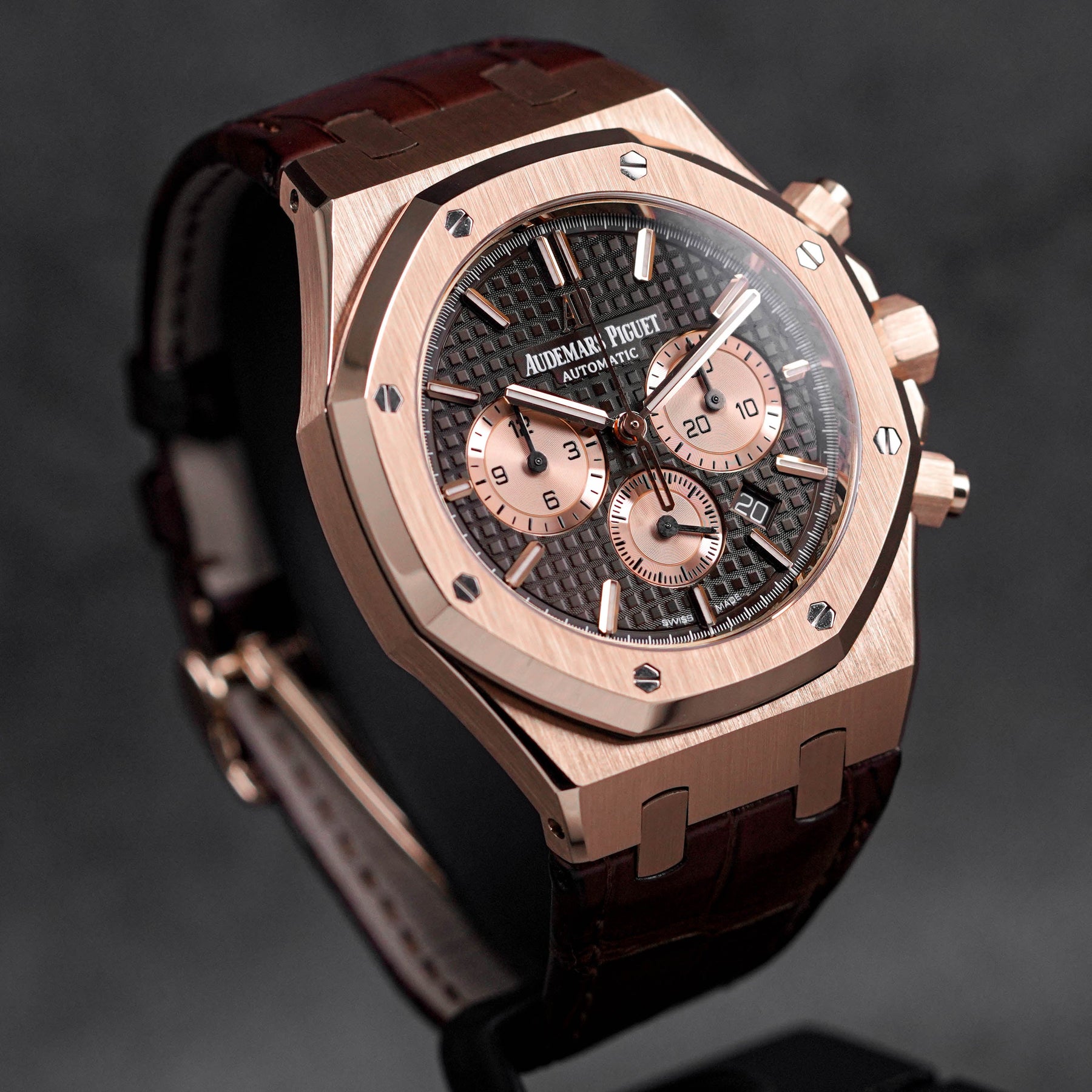 ROYAL OAK CHRONOGRAPH 41MM ROSEGOLD BROWN DIAL LEATHER STRAP (2018)