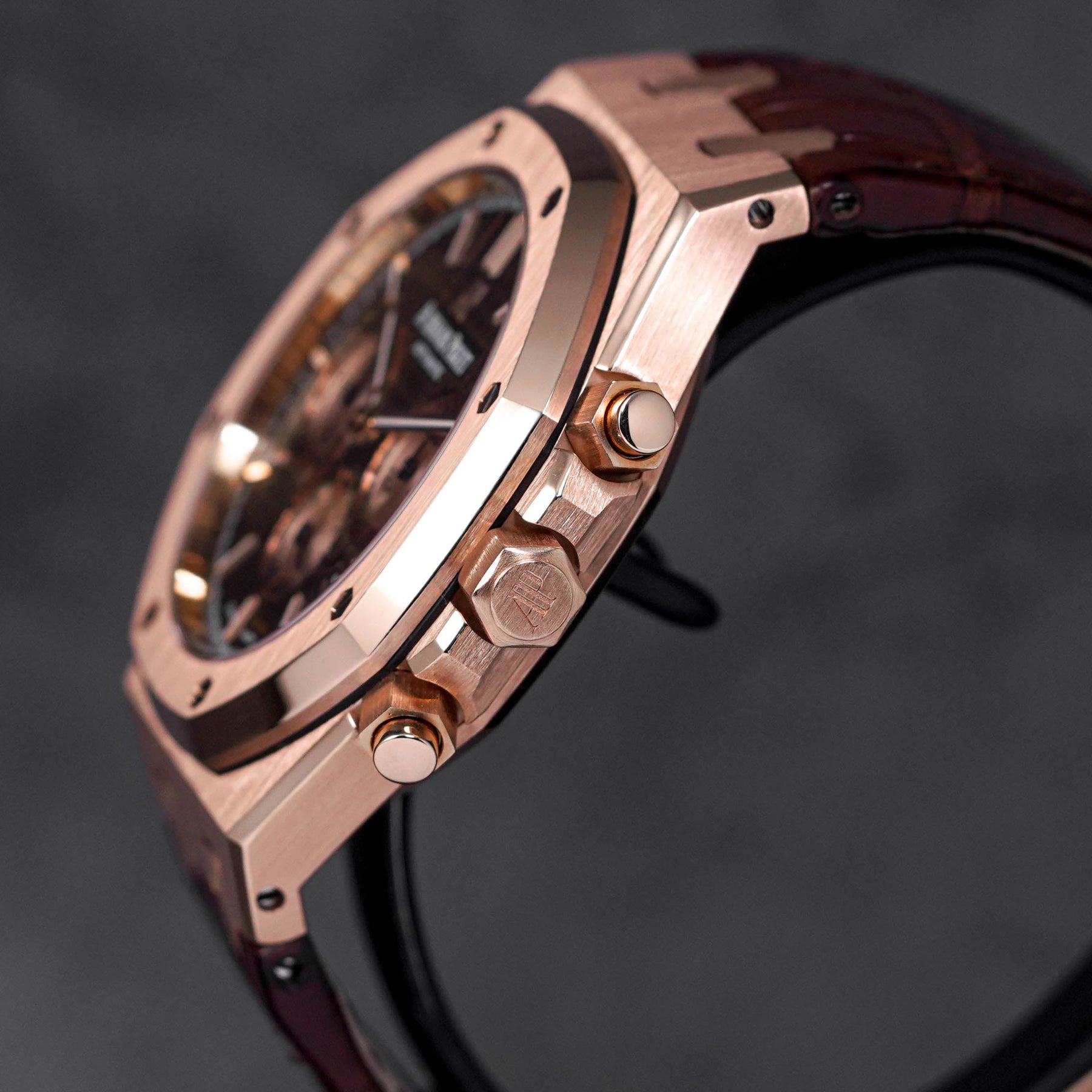 ROYAL OAK CHRONOGRAPH 41MM ROSEGOLD BROWN DIAL LEATHER STRAP (2018)