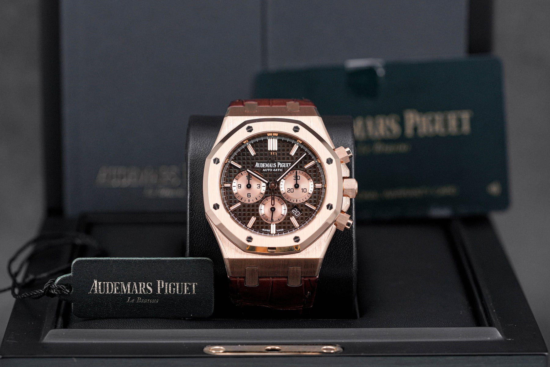 ROYAL OAK CHRONOGRAPH 41MM ROSEGOLD BROWN DIAL LEATHER STRAP (2018)