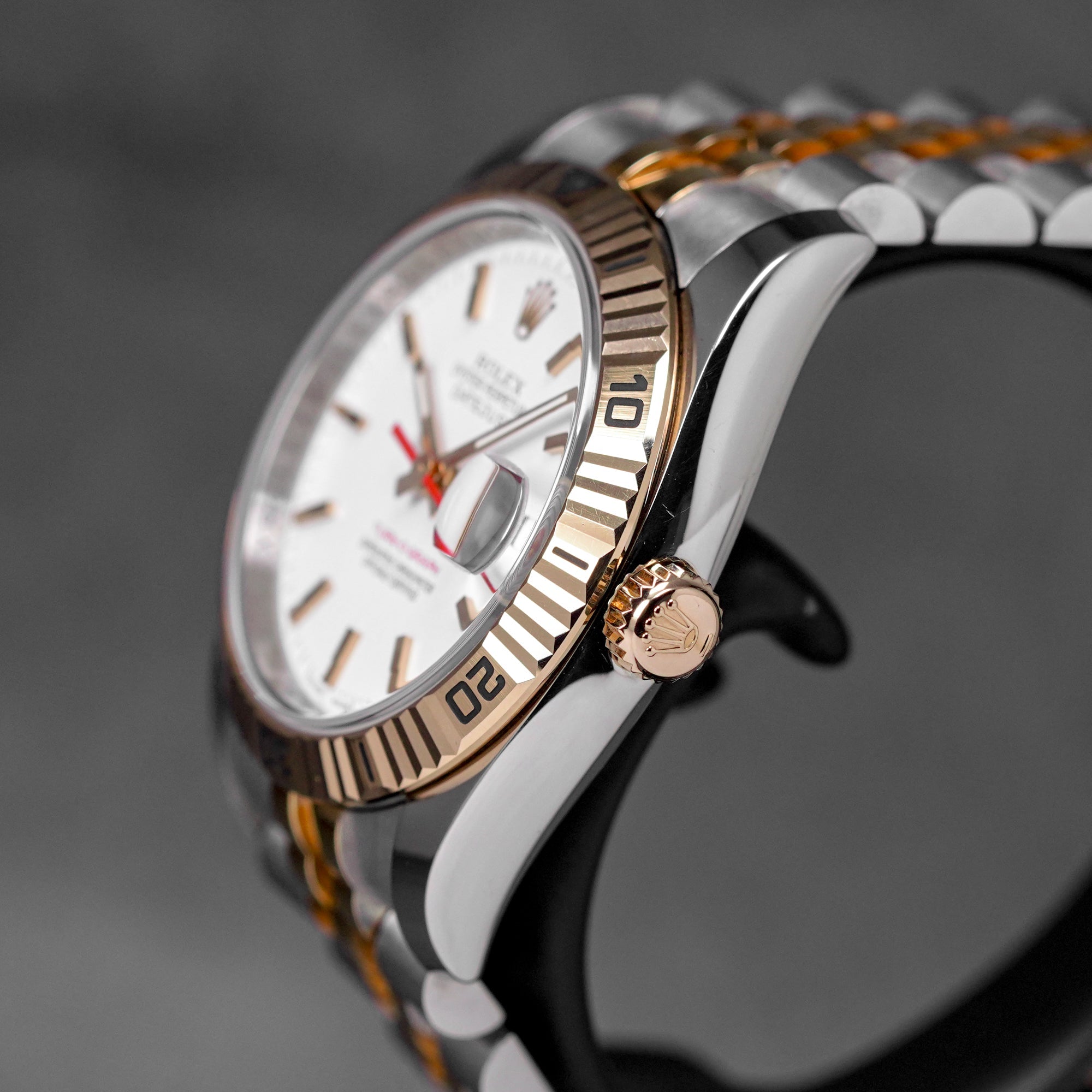 DATEJUST 36MM TWOTONE ROSEGOLD TURN-O-GRAPH WHITE DIAL (AFTERMARKET BRACELET) (2006)