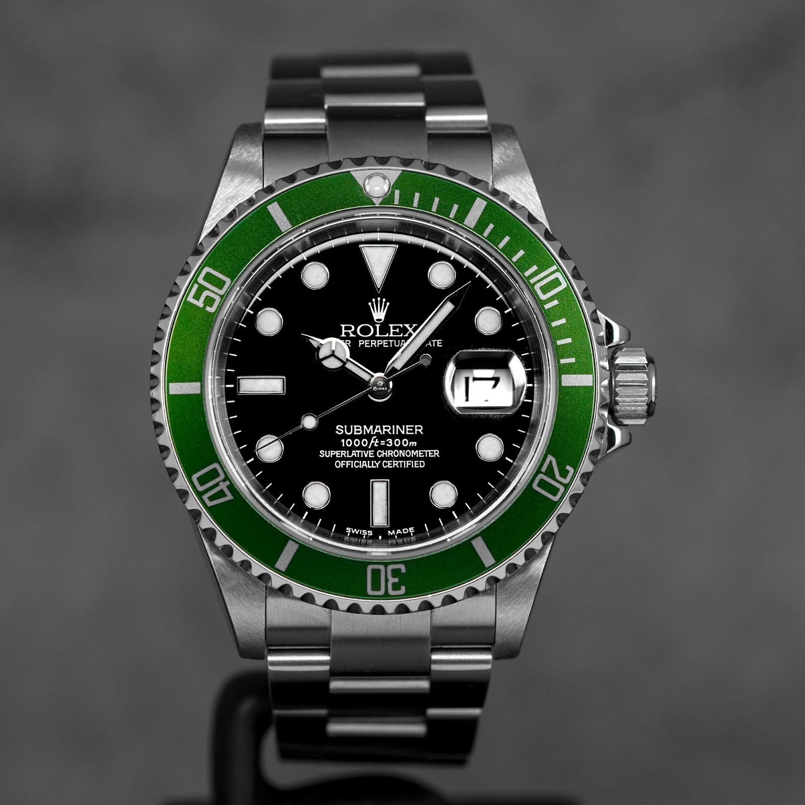 SUBMARINER DATE 40MM KERMIT 'Y SERIES' FLAT FOUR BEZEL (WATCH ONLY)