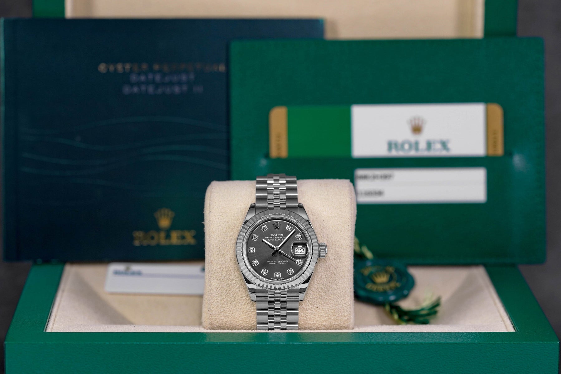 DATEJUST 28MM RHODIUM DIAMOND DIAL (2019)