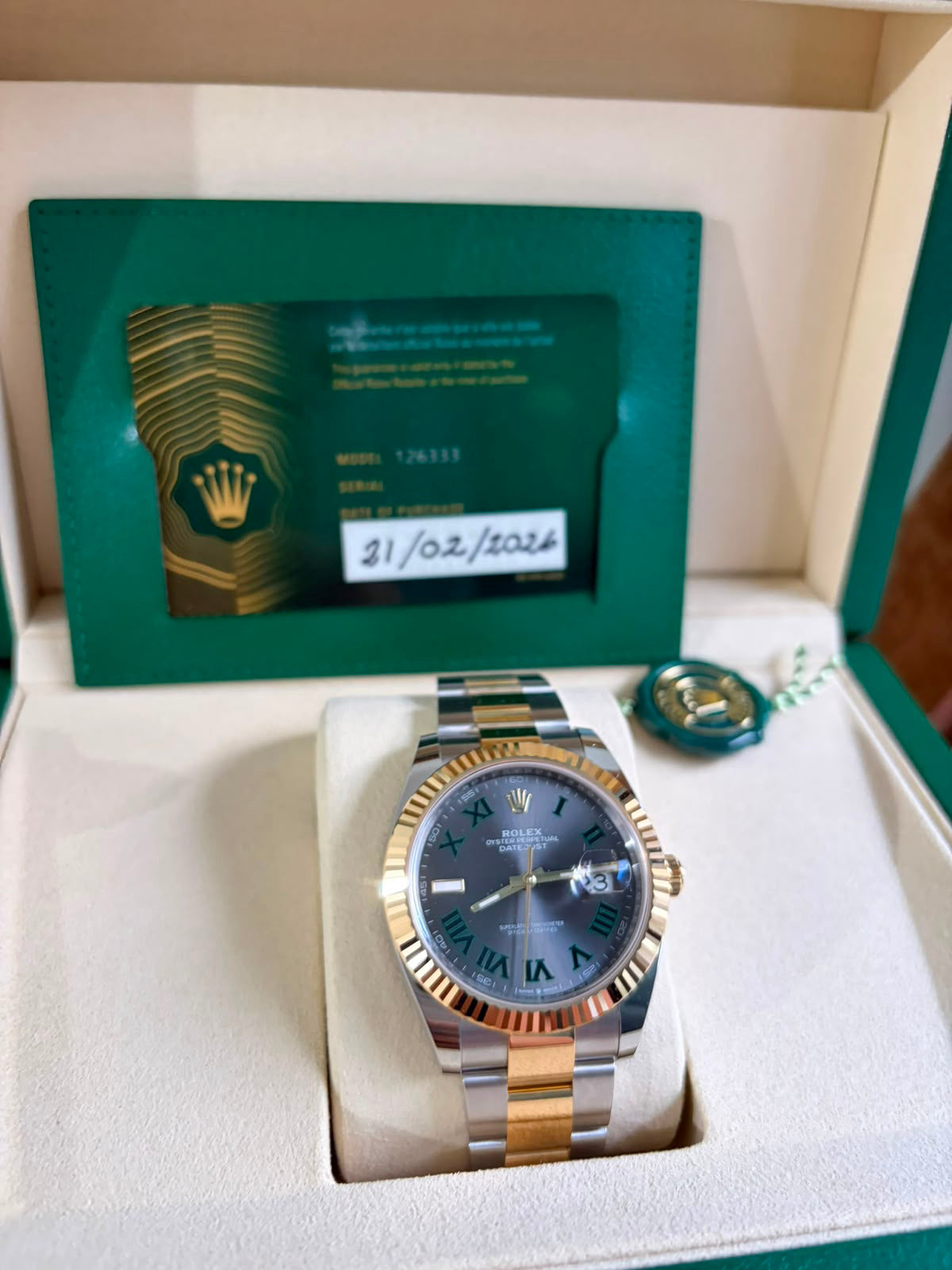 DATEJUST 41MM TWOTONE YELLOWGOLD WIMBLEDON DIAL (2026)