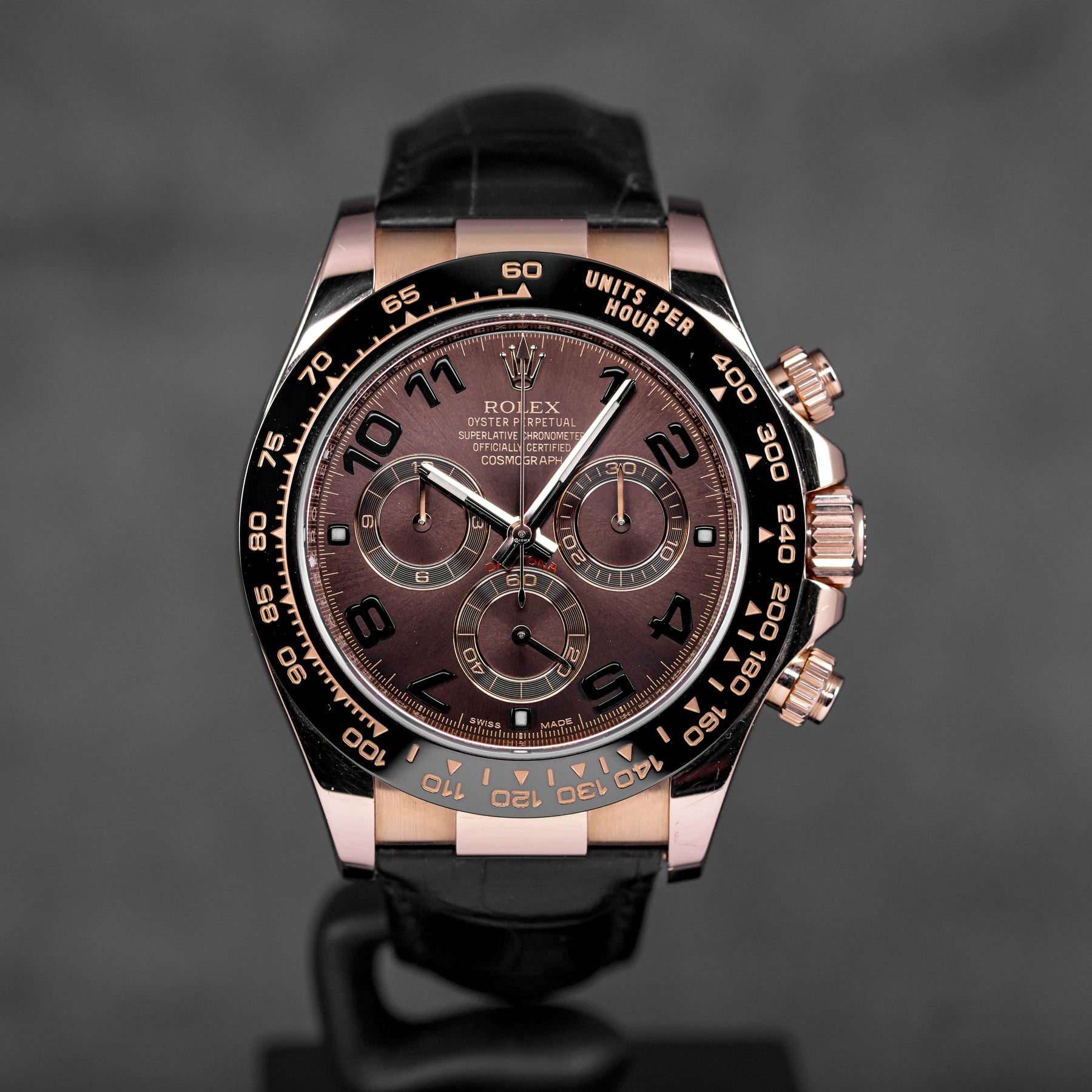 DAYTONA ROSEGOLD CHOCO ARABIC DIAL WITH ALLIGATOR LEATHER STRAP (2014)