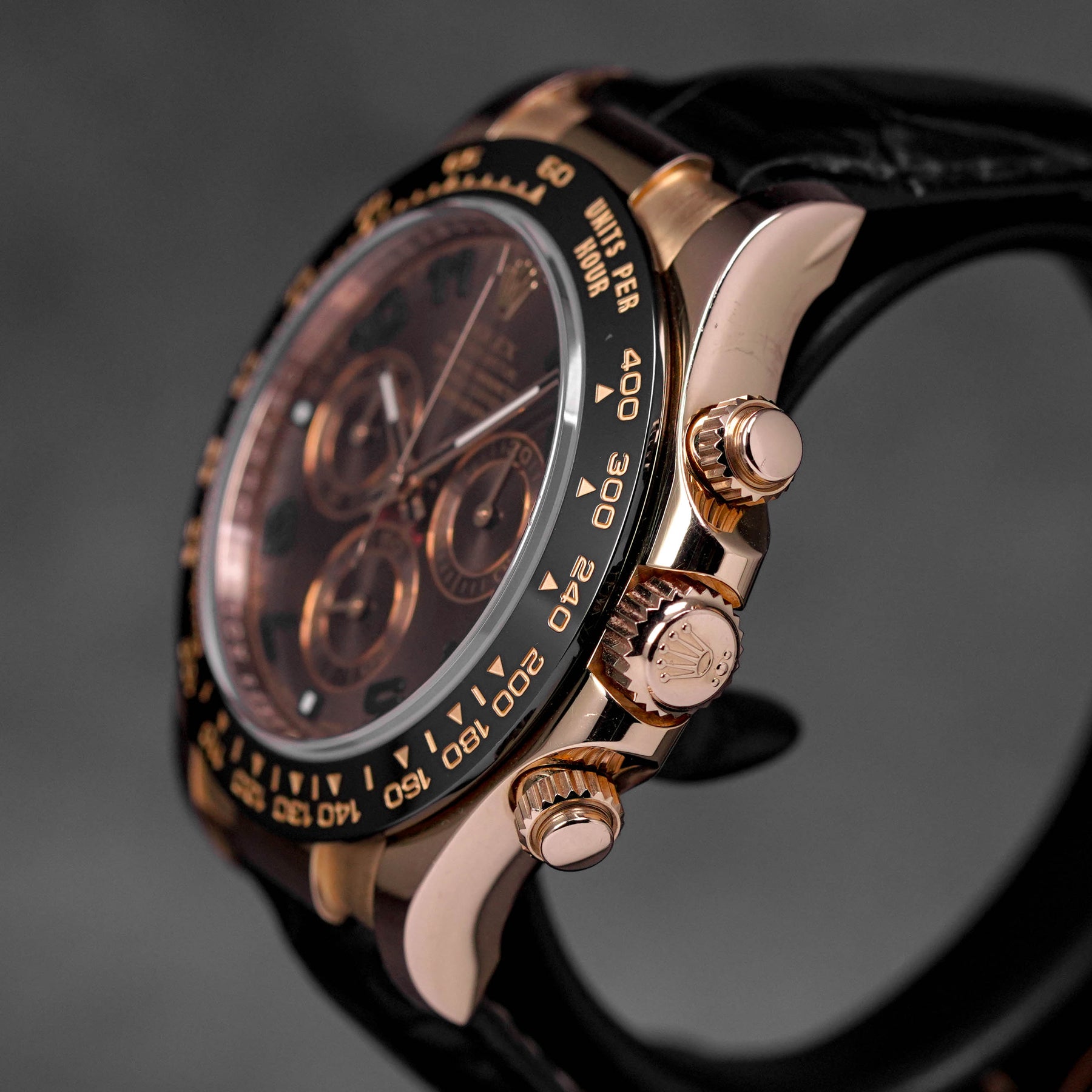 DAYTONA ROSEGOLD CHOCO ARABIC DIAL WITH ALLIGATOR LEATHER STRAP (2014)