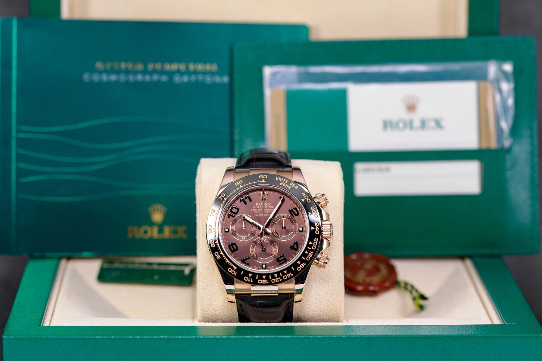 DAYTONA ROSEGOLD CHOCO ARABIC DIAL WITH ALLIGATOR LEATHER STRAP (2014)