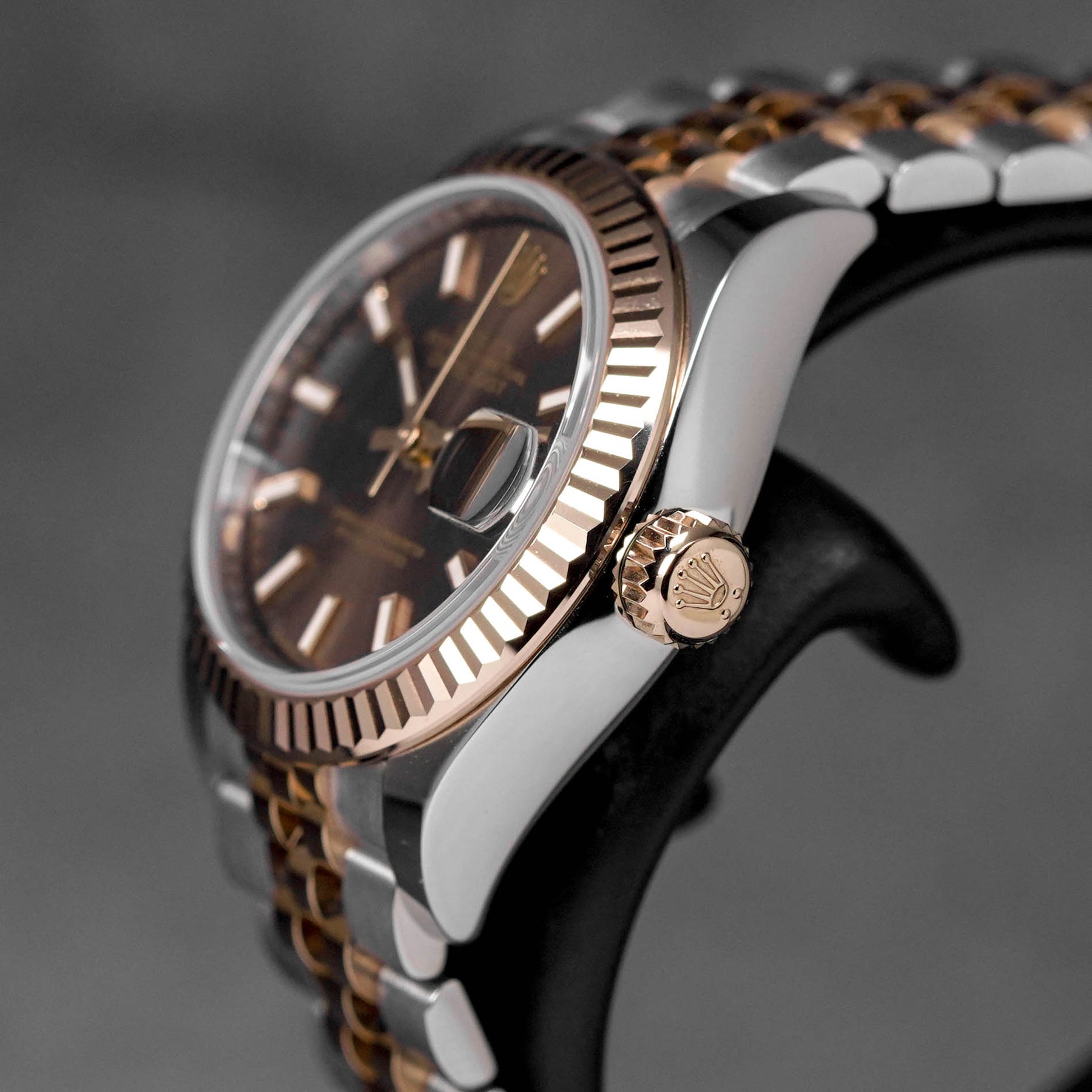 DATEJUST 28MM TWOTONE ROSEGOLD CHOCO DIAL (2019)