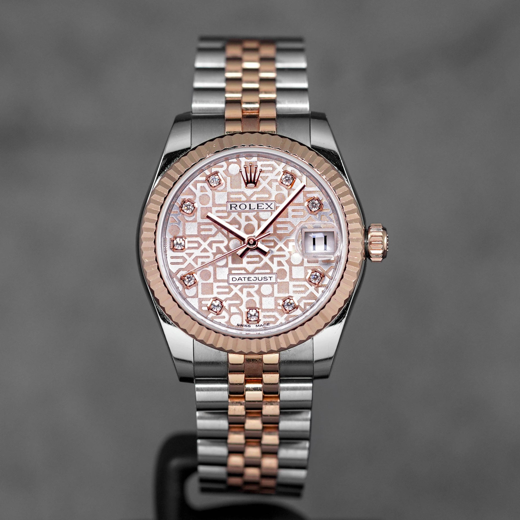 DATEJUST 31MM TWOTONE ROSEGOLD PINK COMPUTERIZED DIAMOND DIAL (2019)