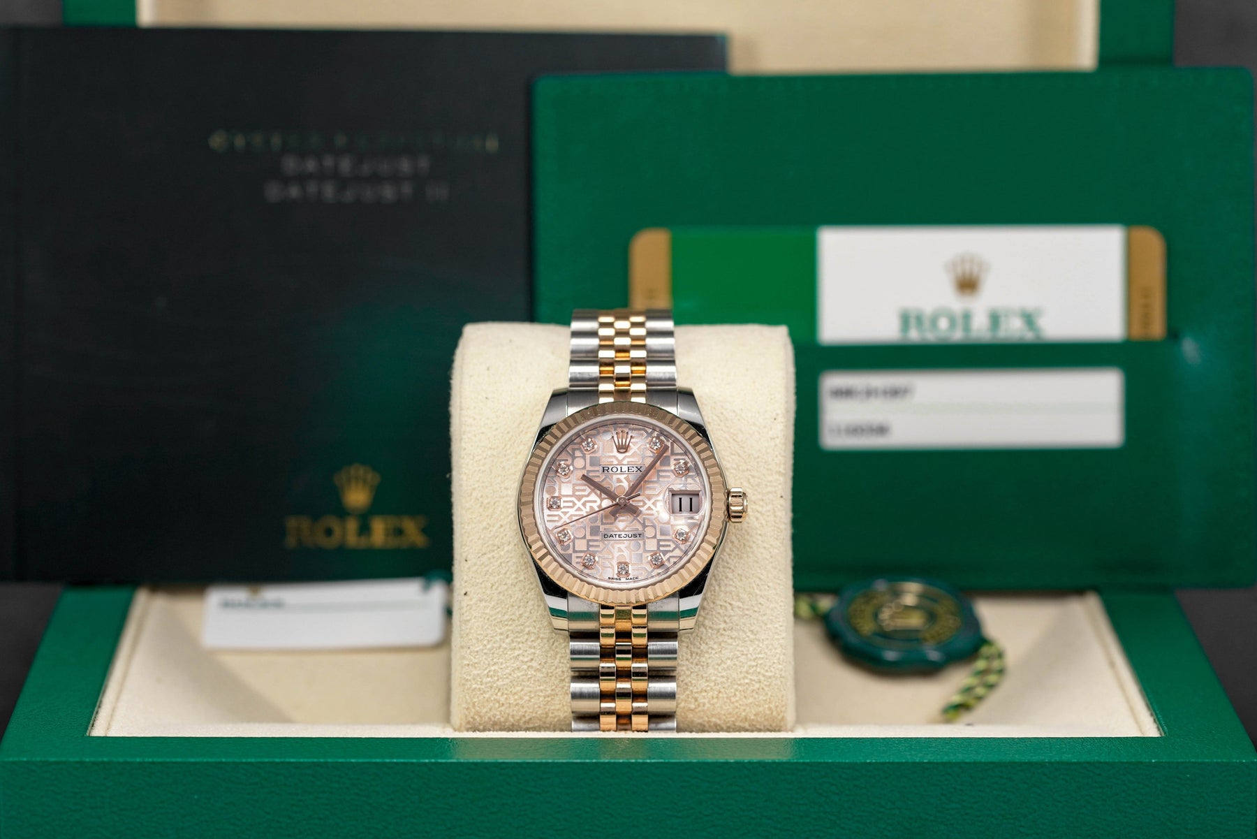 DATEJUST 31MM TWOTONE ROSEGOLD PINK COMPUTERIZED DIAMOND DIAL (2019)
