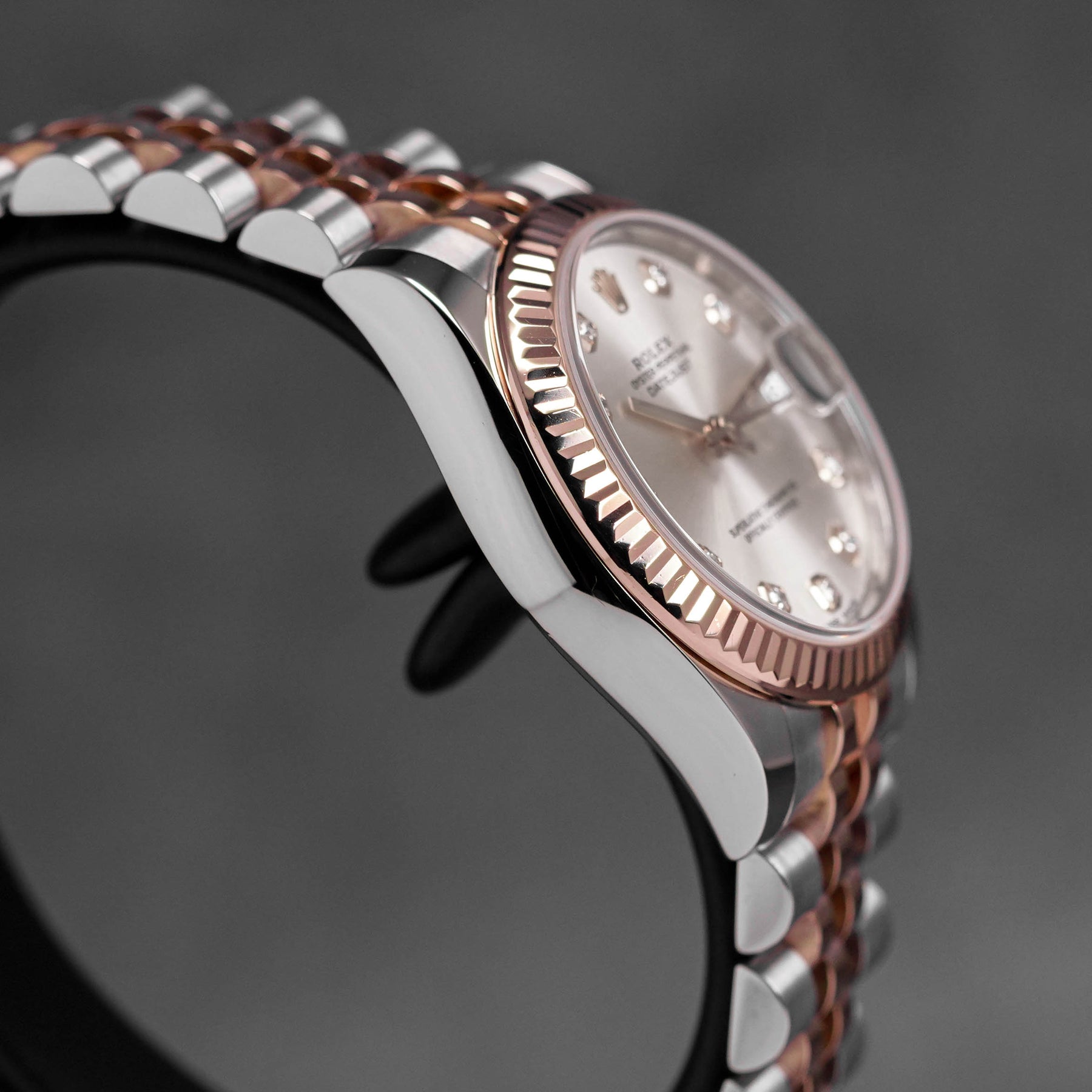 DATEJUST 31MM TWOTONE ROSEGOLD SILVER DIAMOND DIAL (2018)