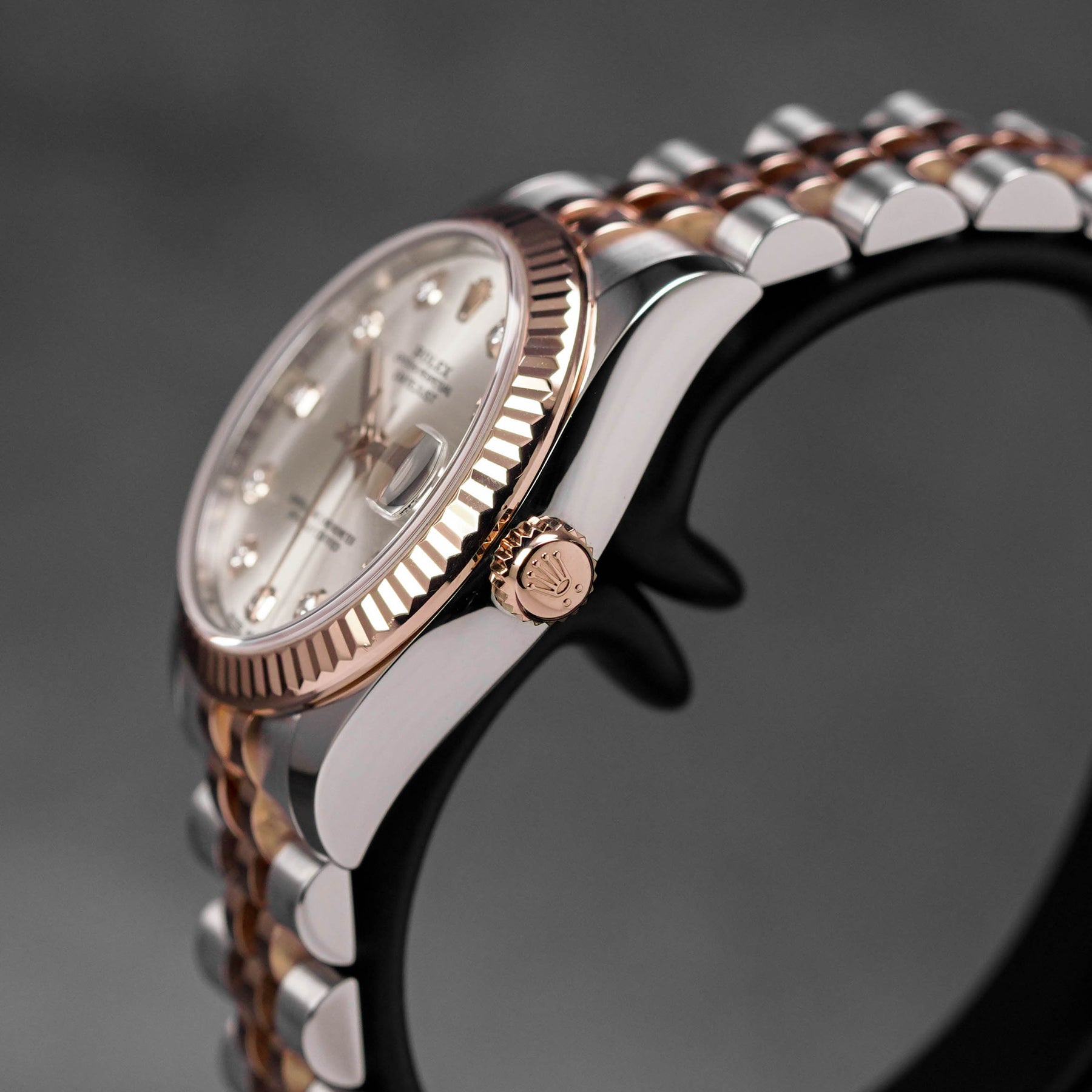 DATEJUST 31MM TWOTONE ROSEGOLD SILVER DIAMOND DIAL (2018)