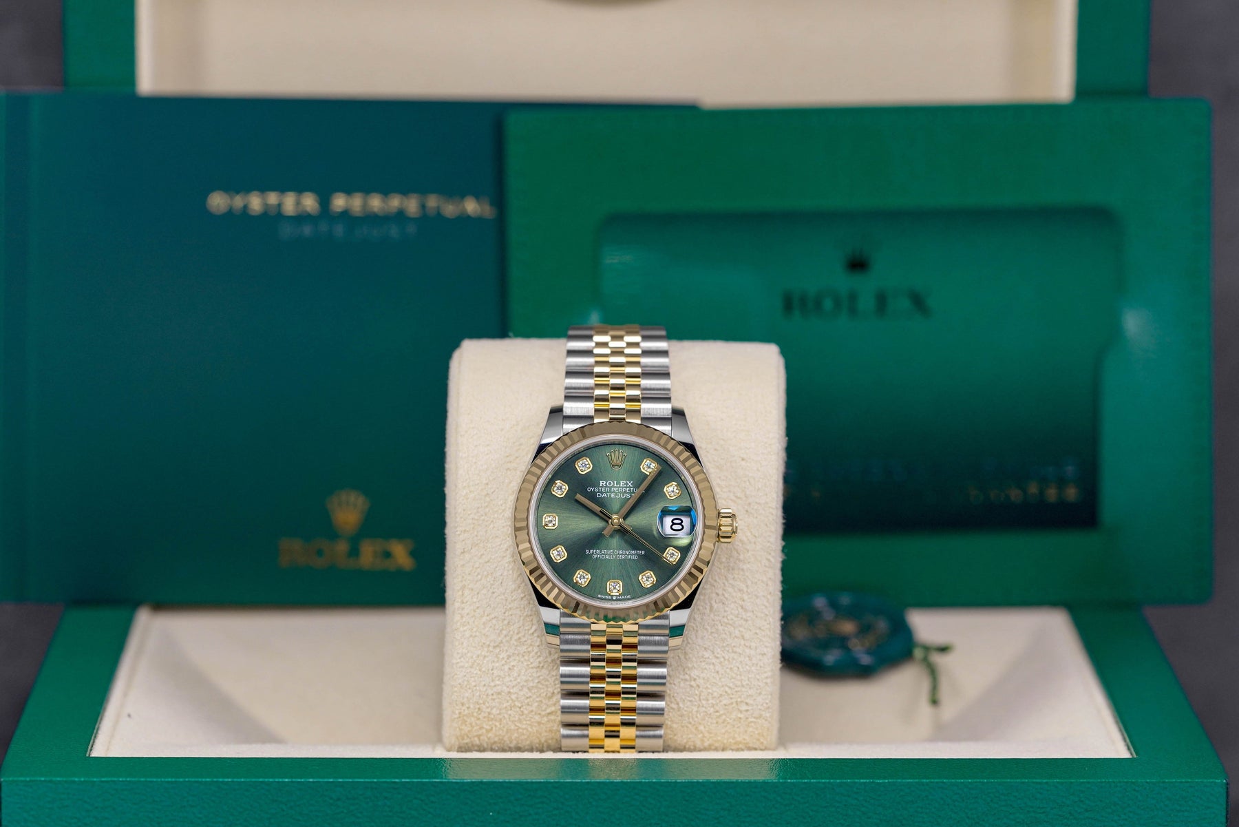 Harga Rolex Datejust 31mm Twotone Olive Green donesia Terbaru