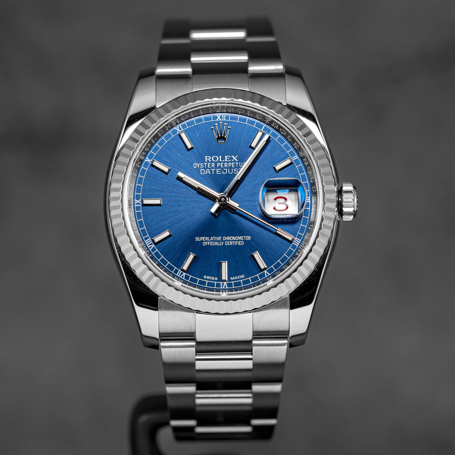 DATEJUST 36MM ROULETTE DATE WHEEL BLUE DIAL (2017)