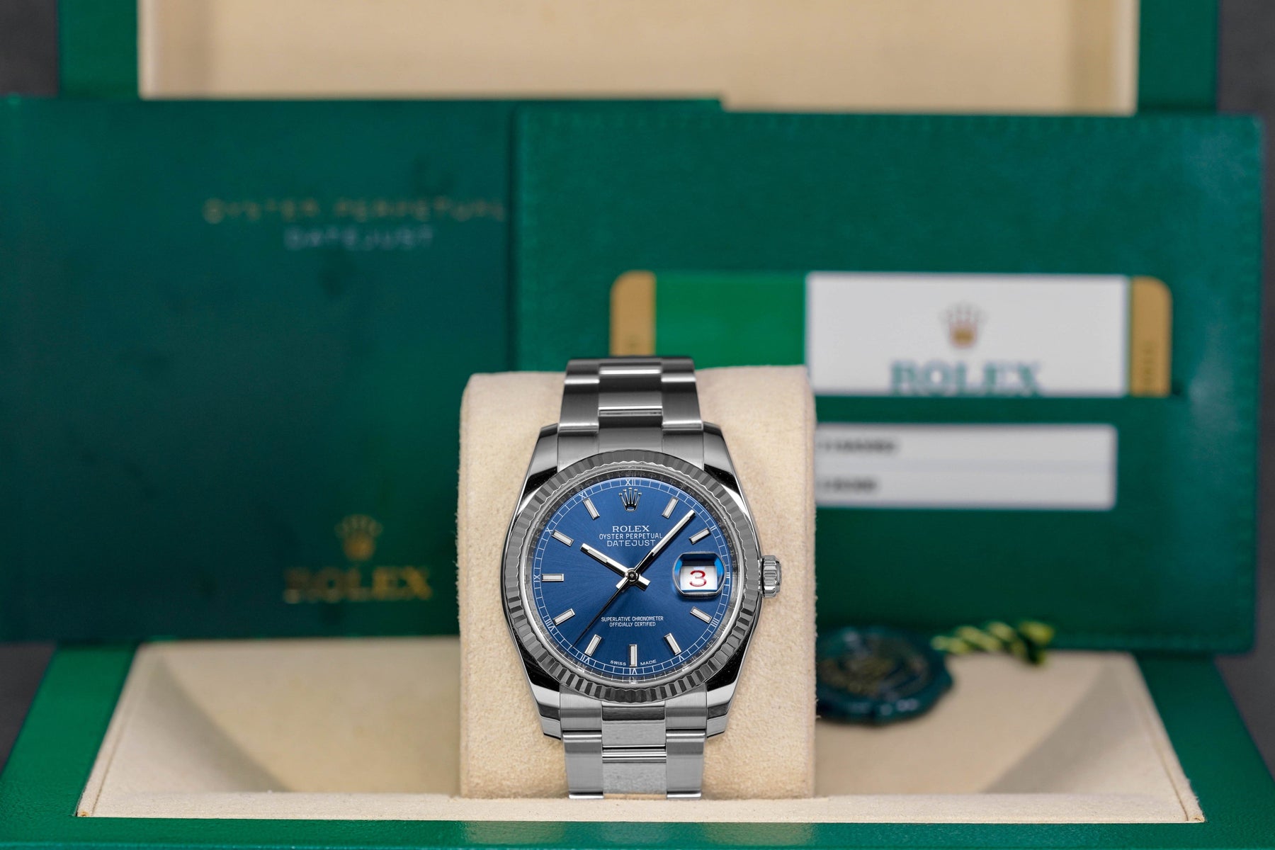 DATEJUST 36MM ROULETTE DATE WHEEL BLUE DIAL (2017)