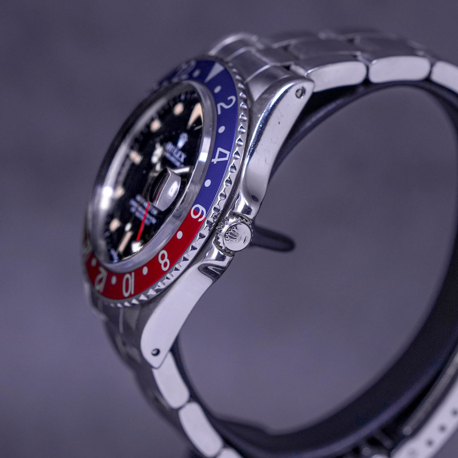 GMT MASTER-II PEPSI 16750 'SWISS T DIAL' (WATCH & BOX, CIRCA 1980)
