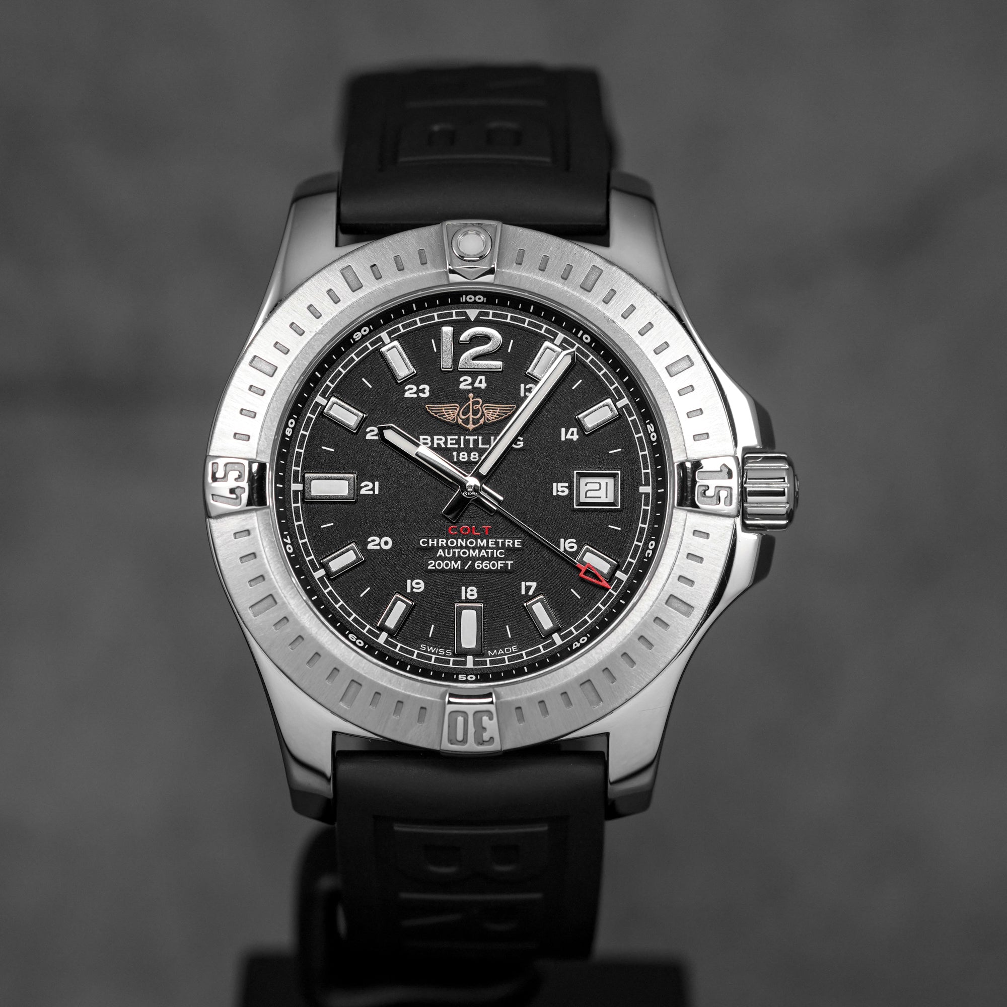 COLT 44MM BLACK DIAL RUBBER STRAP (2016)