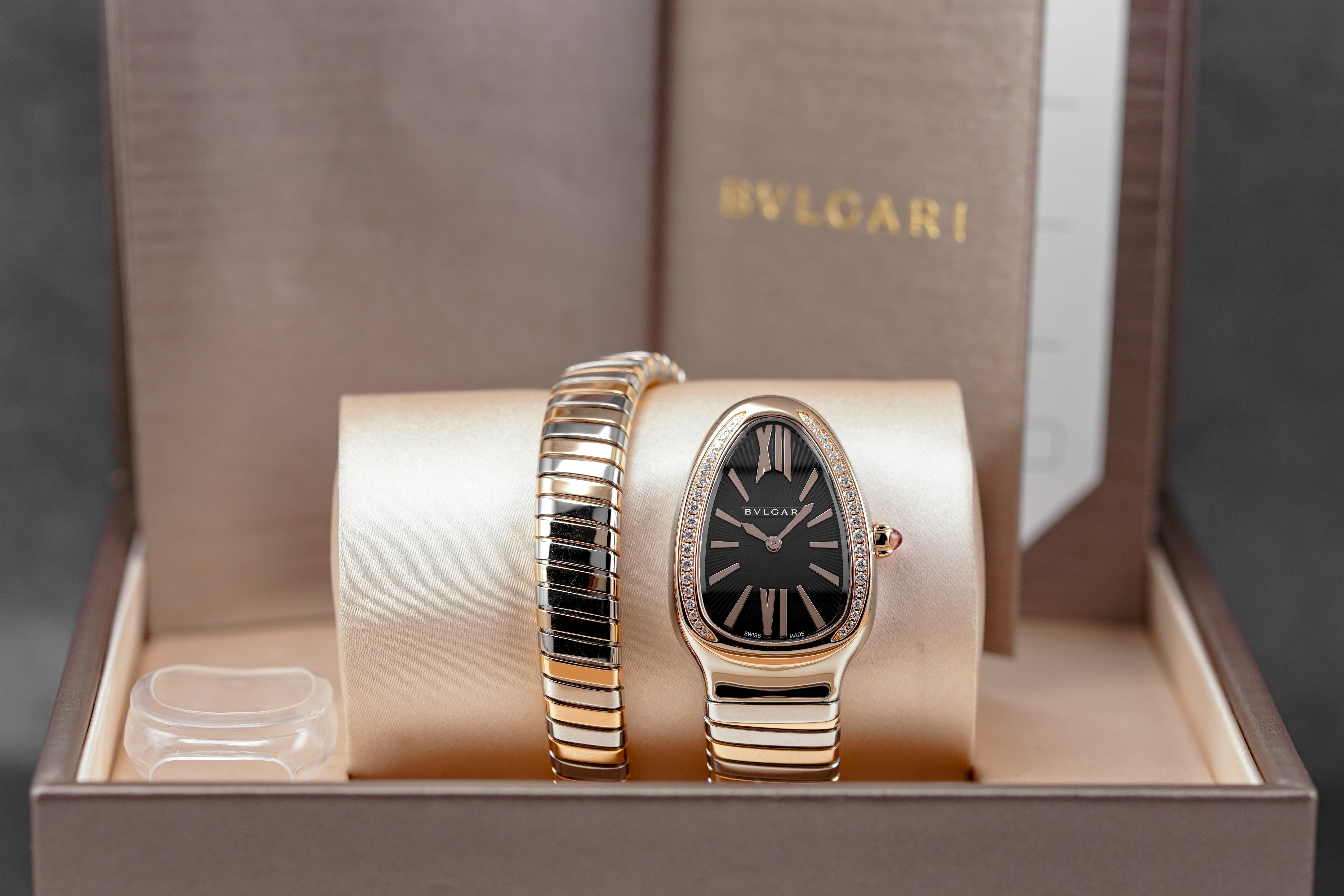 SERPENTI TUBOGAS TWOTONE ROSEGOLD BLACK DIAL DIAMOND BEZEL (2026)