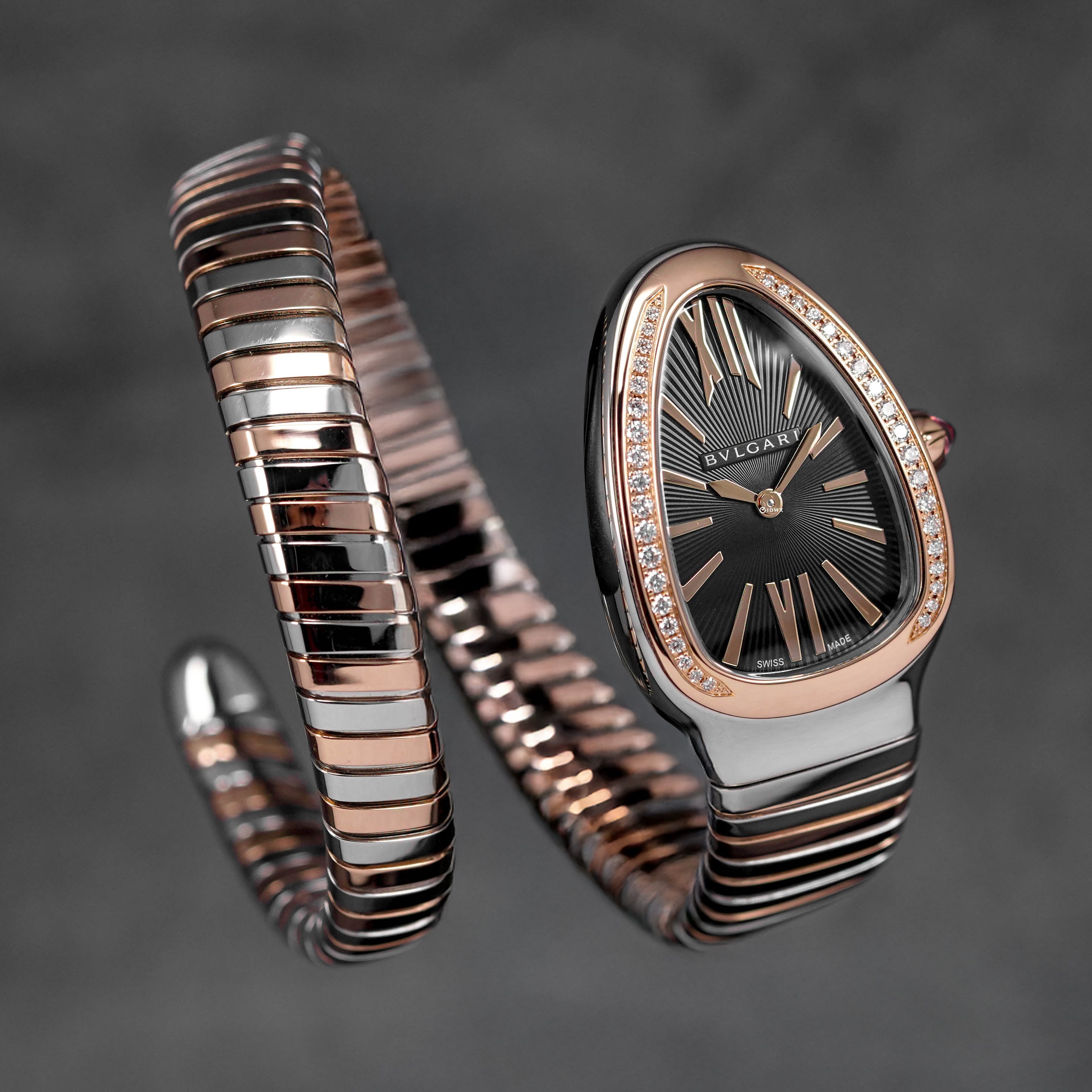 SERPENTI TUBOGAS TWOTONE ROSEGOLD BLACK DIAL DIAMOND BEZEL (2026)