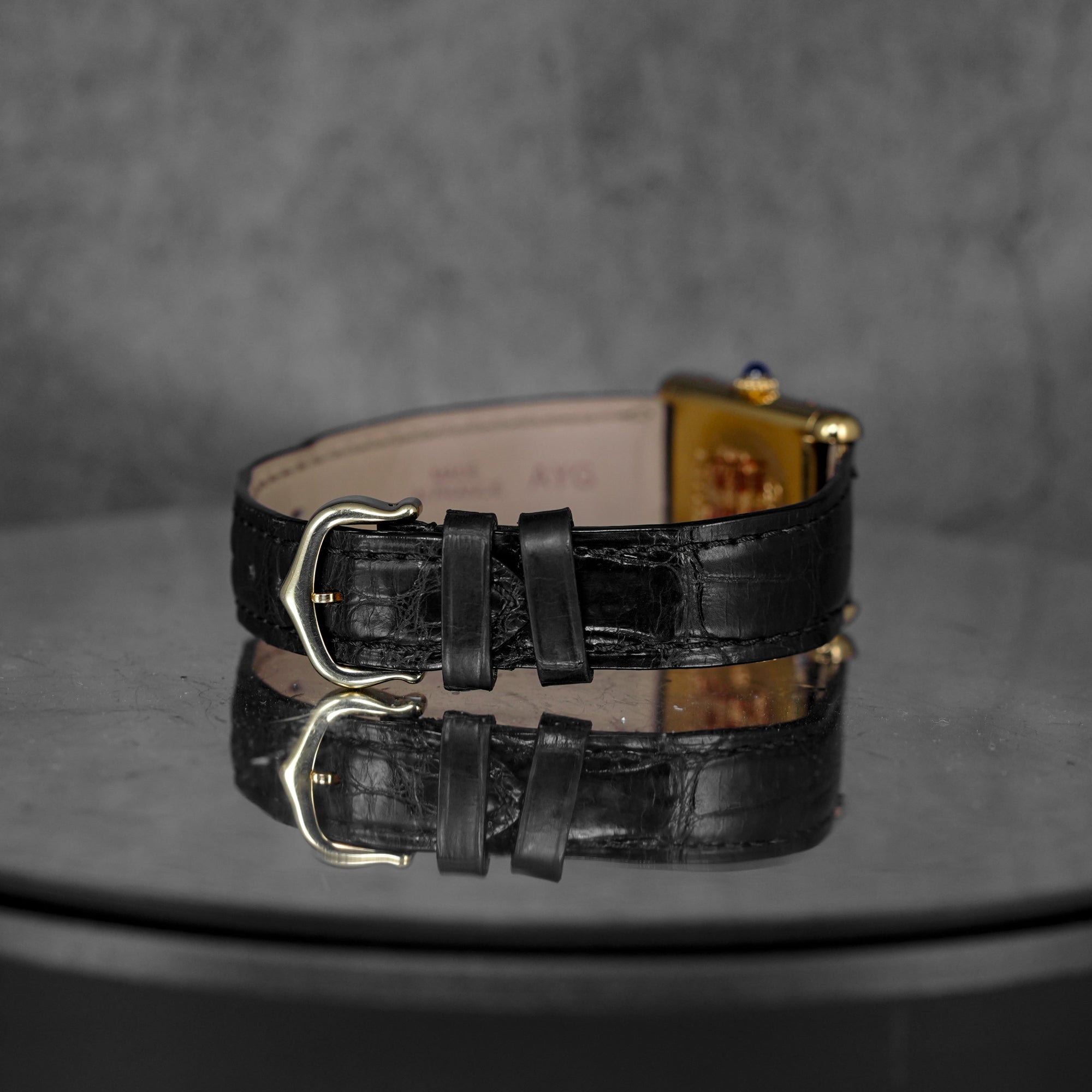 TANK MUST VERMEIL YELLOWGOLD-PLATED BLACK DIAL (WATCH ONLY)