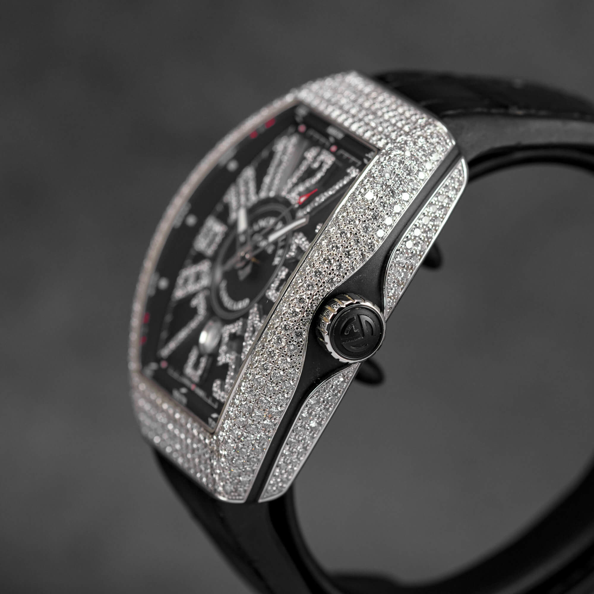 VANGUARD V45 WHITEGOLD BLACK DIAL DIAMOND SET (2017)