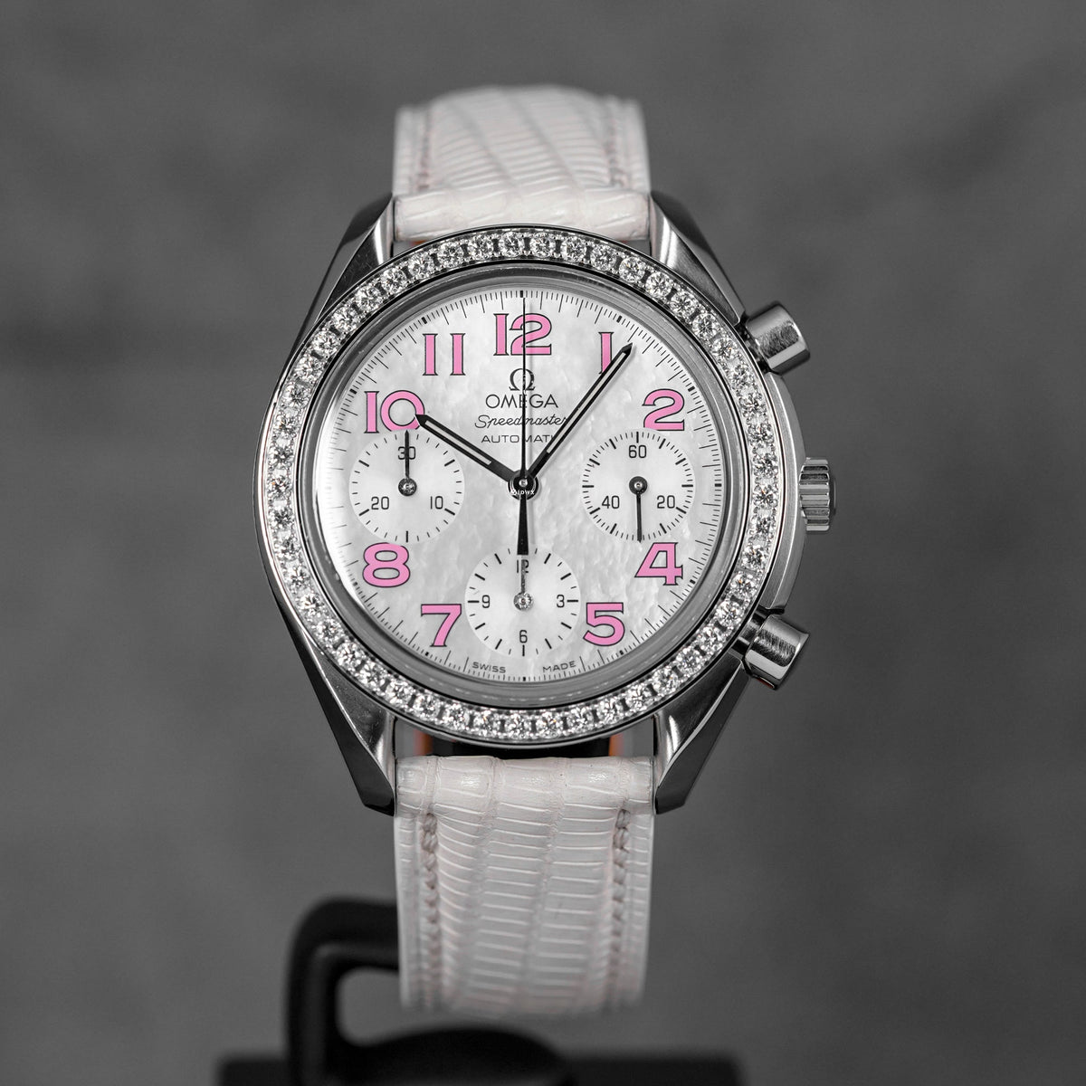 SPEEDMASTER REDUCED WHITE MOP DIAL DIAMOND BEZEL (WATCH ONLY)