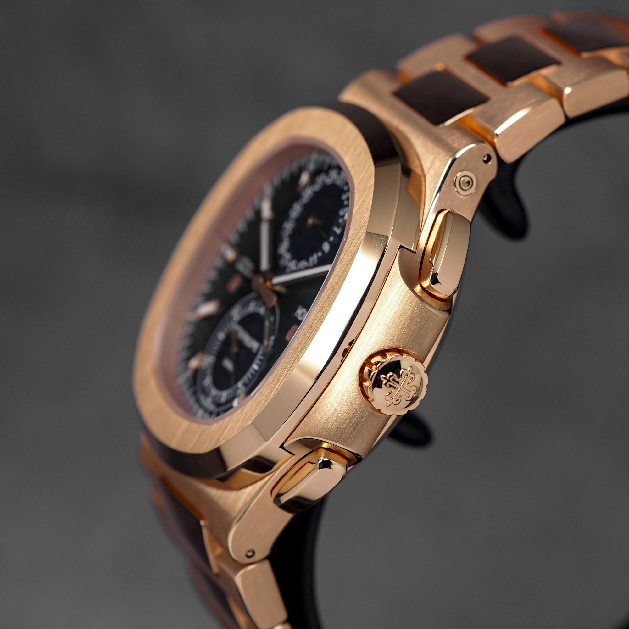 NAUTILUS 5990/1R TRAVEL TIME ROSEGOLD BLUE DIAL