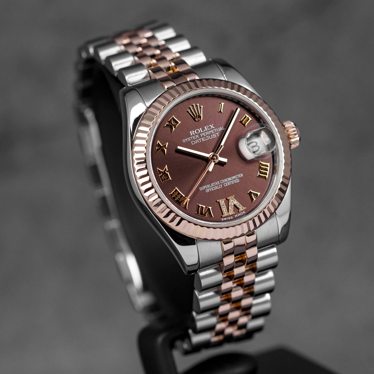 harga rolex datejust 31 choco roman diamond on vi indonesia