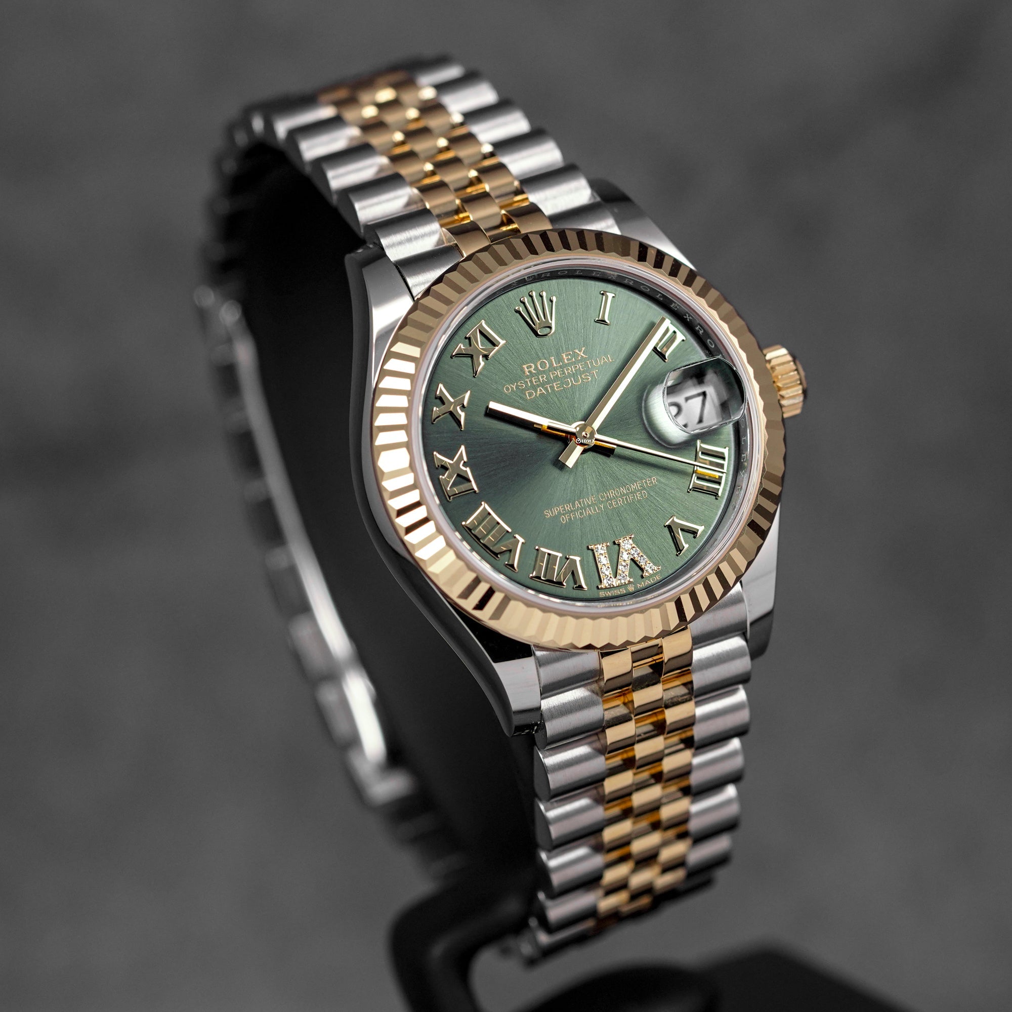 DATEJUST 31MM TWOTONE YELLOWGOLD OLIVE GREEN DIAL DIAMOND ON VI (2026)