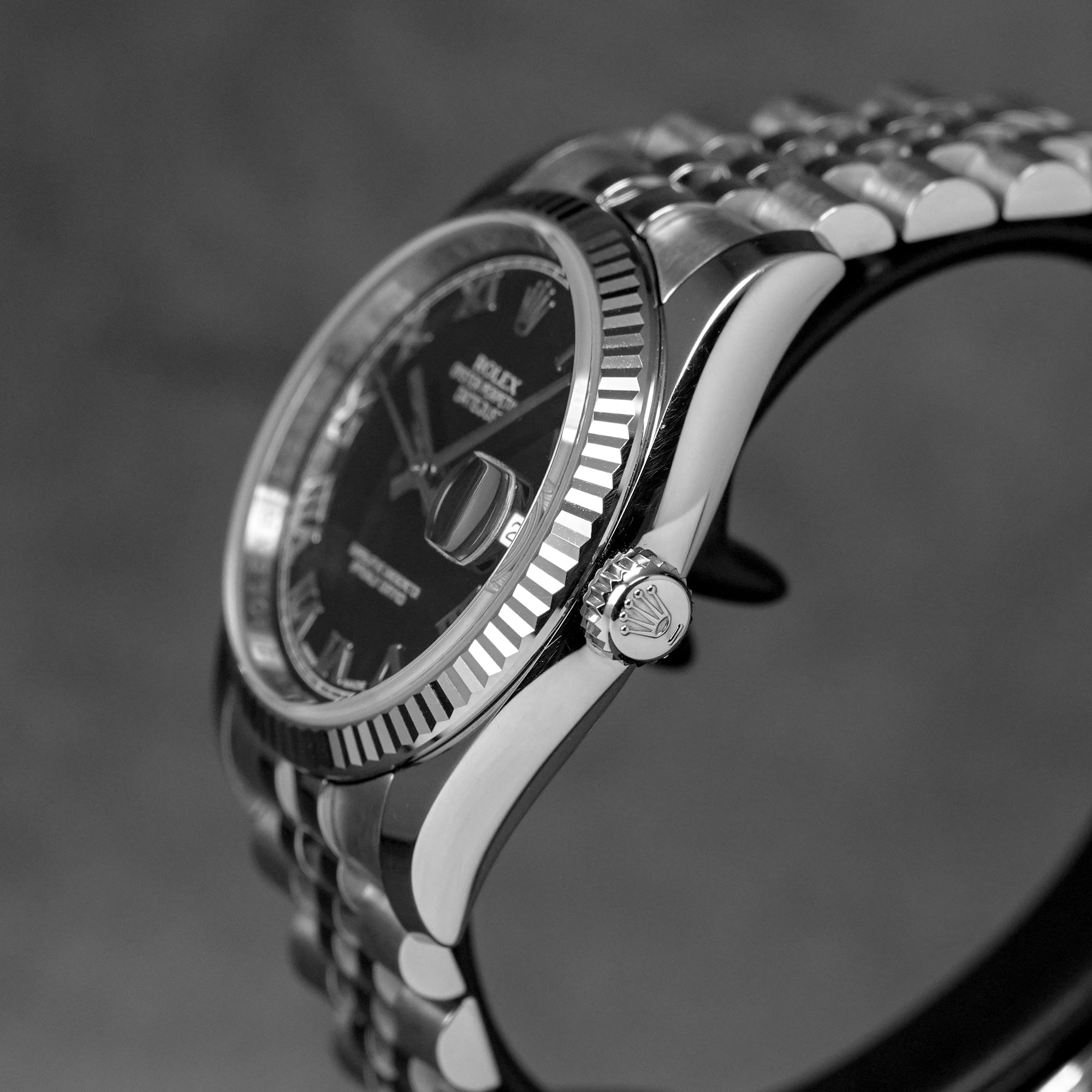 DATEJUST 36MM BLACK ROMAN DIAL (2010)