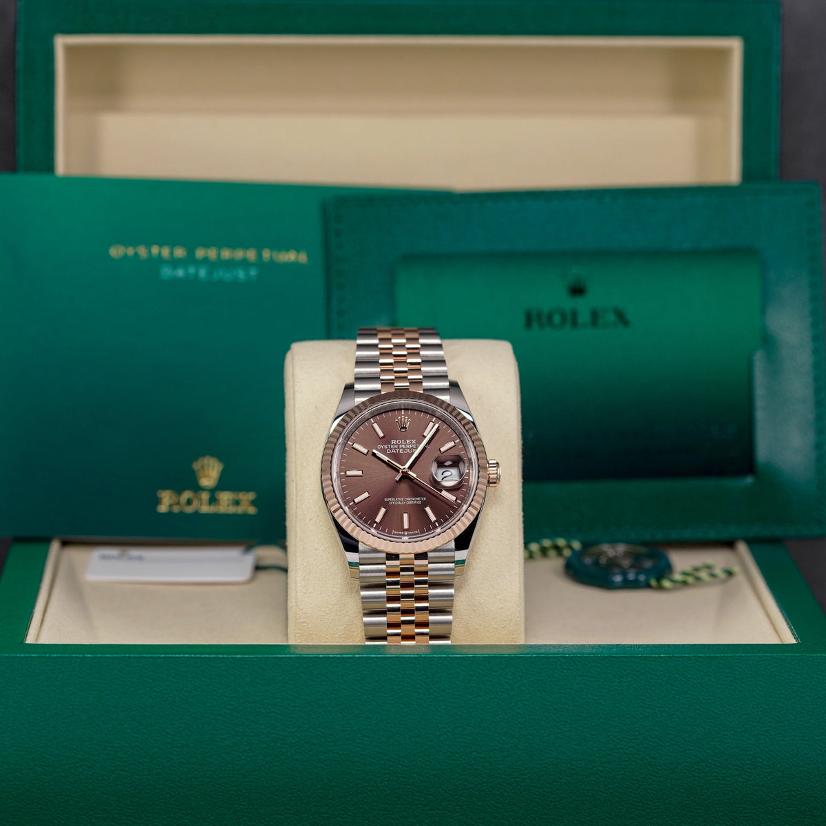 DATEJUST 36MM TWOTONE ROSEGOLD CHOCO DIAL (2025)