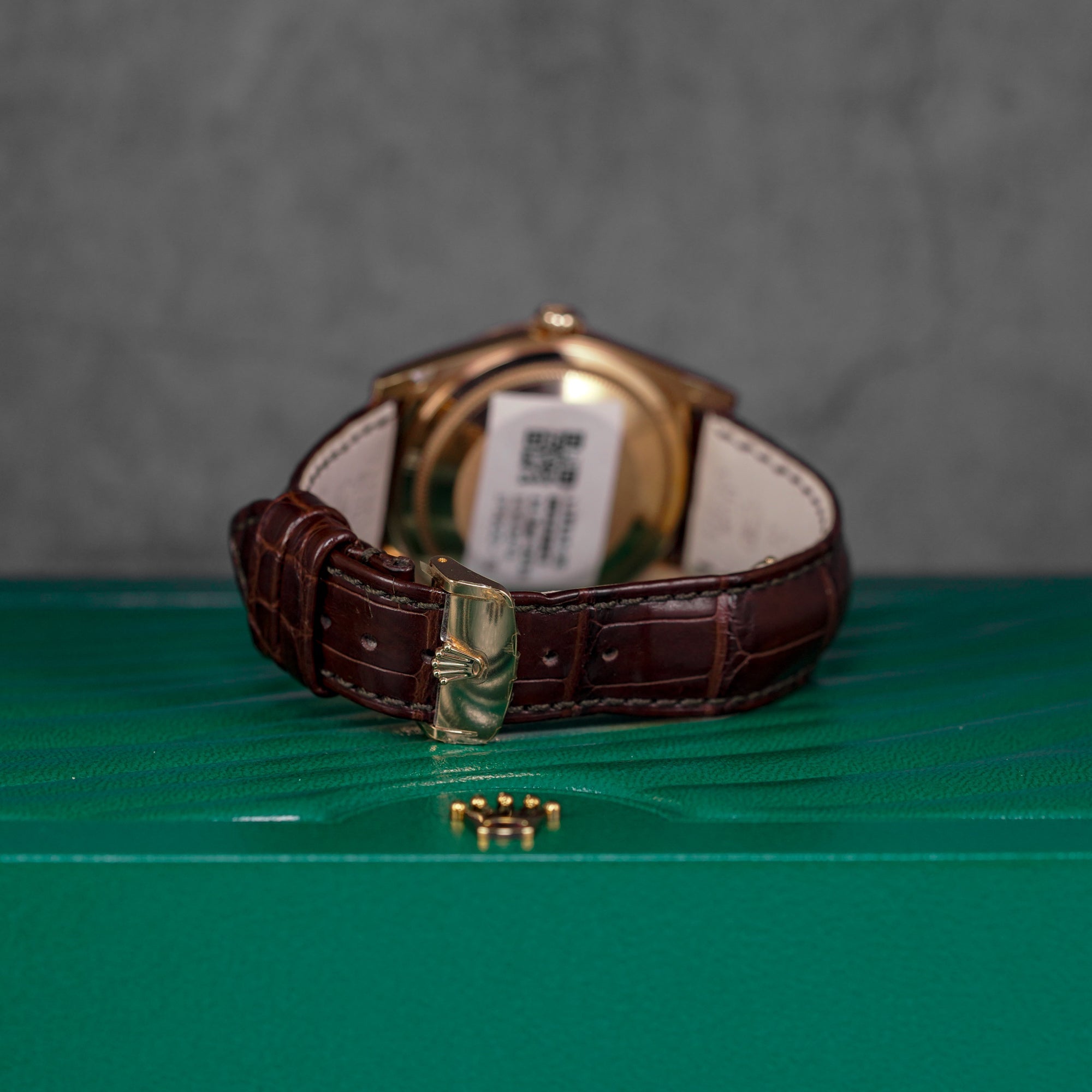 DAYDATE 36MM ROSEGOLD CHOCO DIAL LEATHER STRAP (2014)