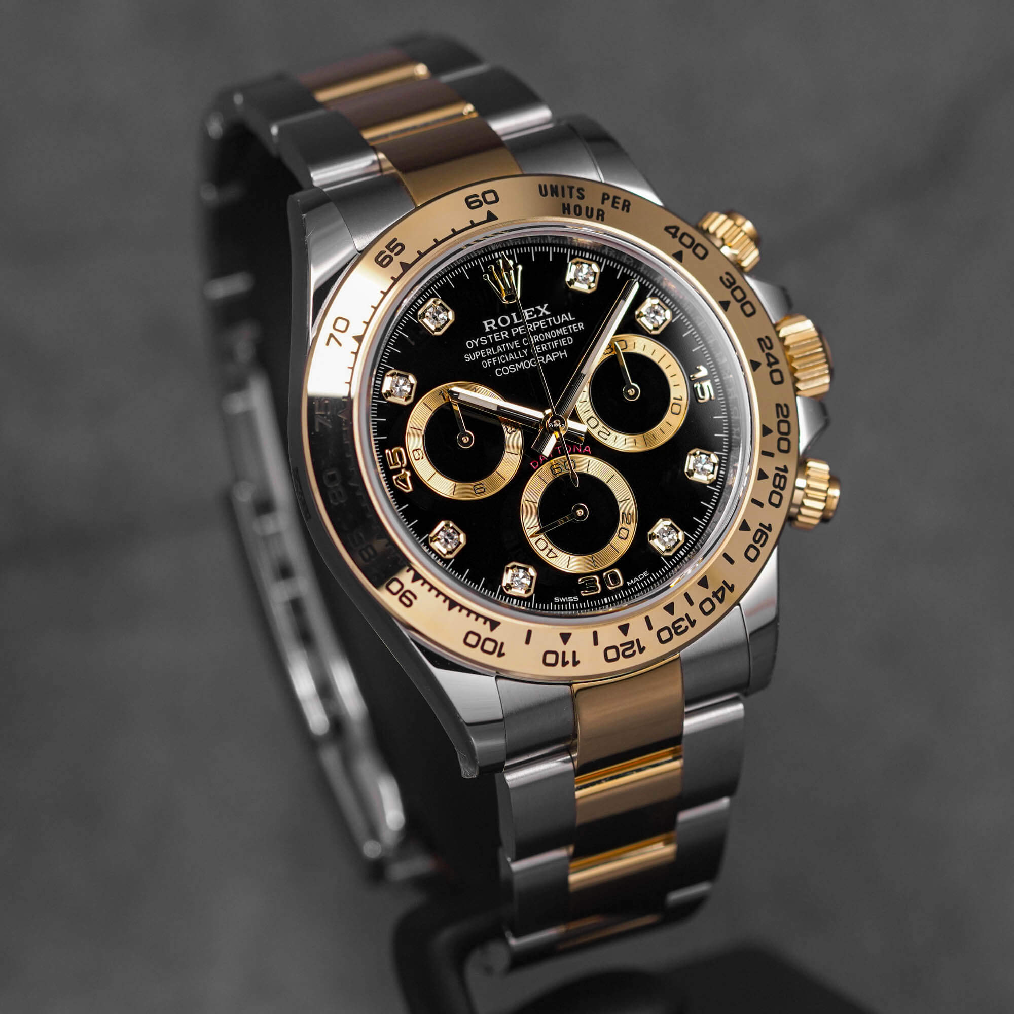 DAYTONA TWOTONE YELLOWGOLD BLACK DIAMOND DIAL (2023)