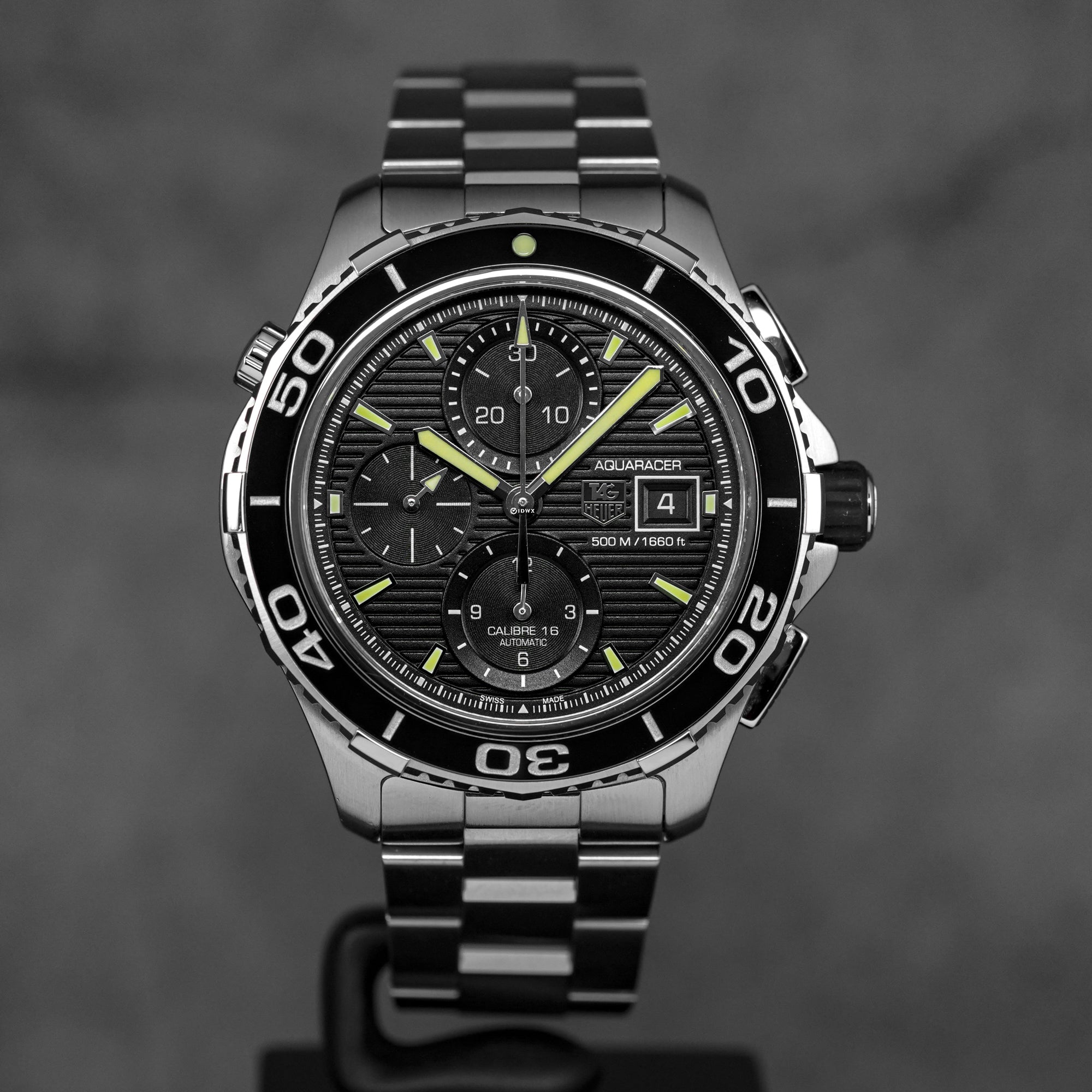 AQUARACER 500M CALIBRE 16 CHRONOGRAPH BLACK DIAL (2016)