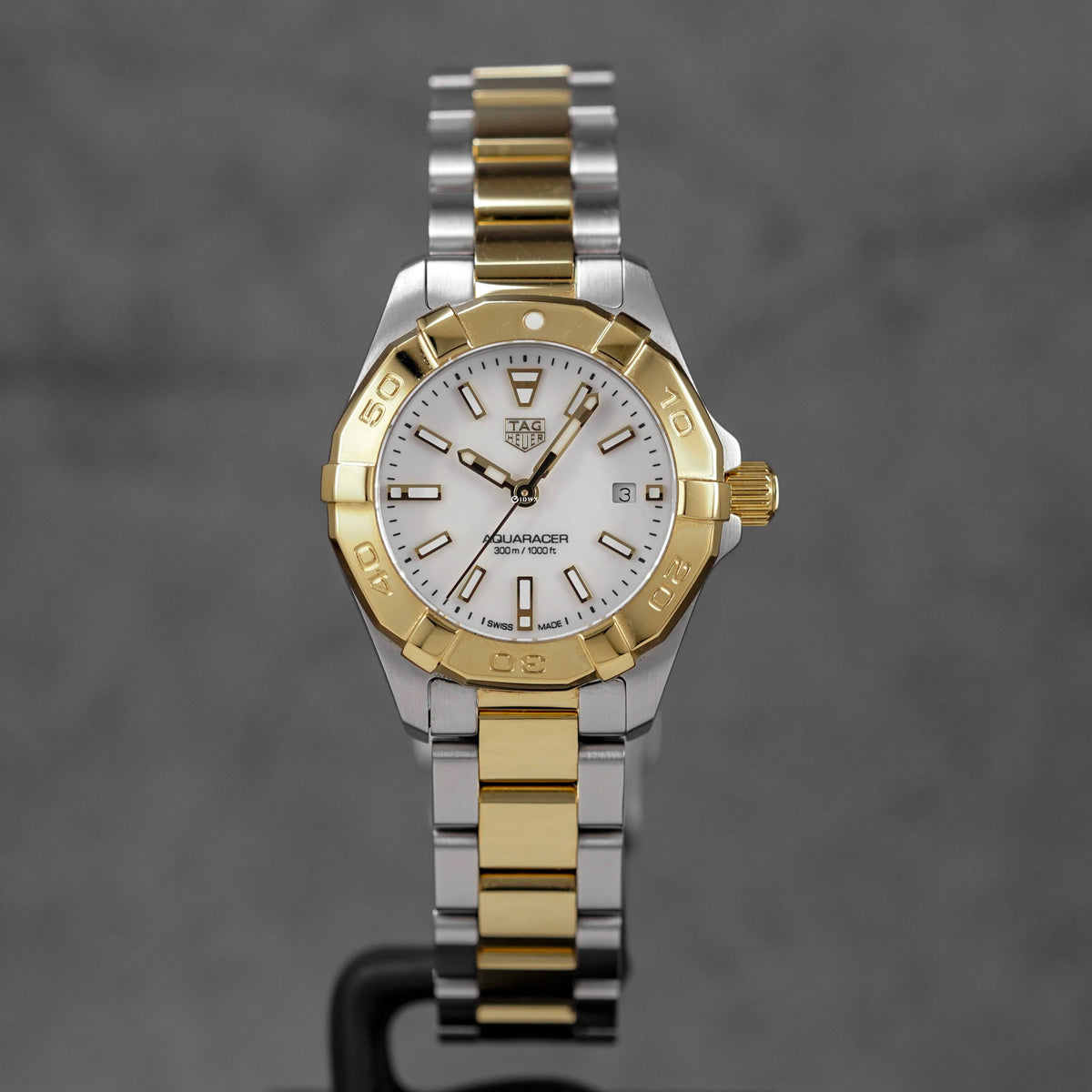AQUARACER DATE 27MM TWOTONE YELLOWGOLD WHITE DIAL (2023)