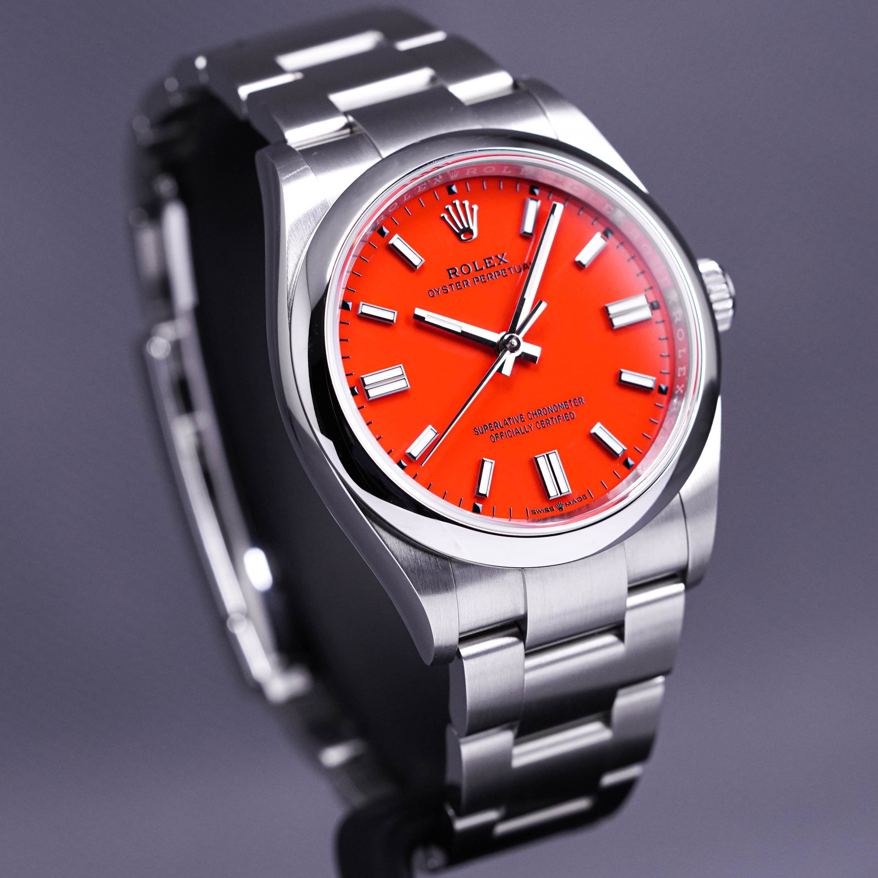 ROLEX OYSTER PERPETUAL 36MM RED CORAL