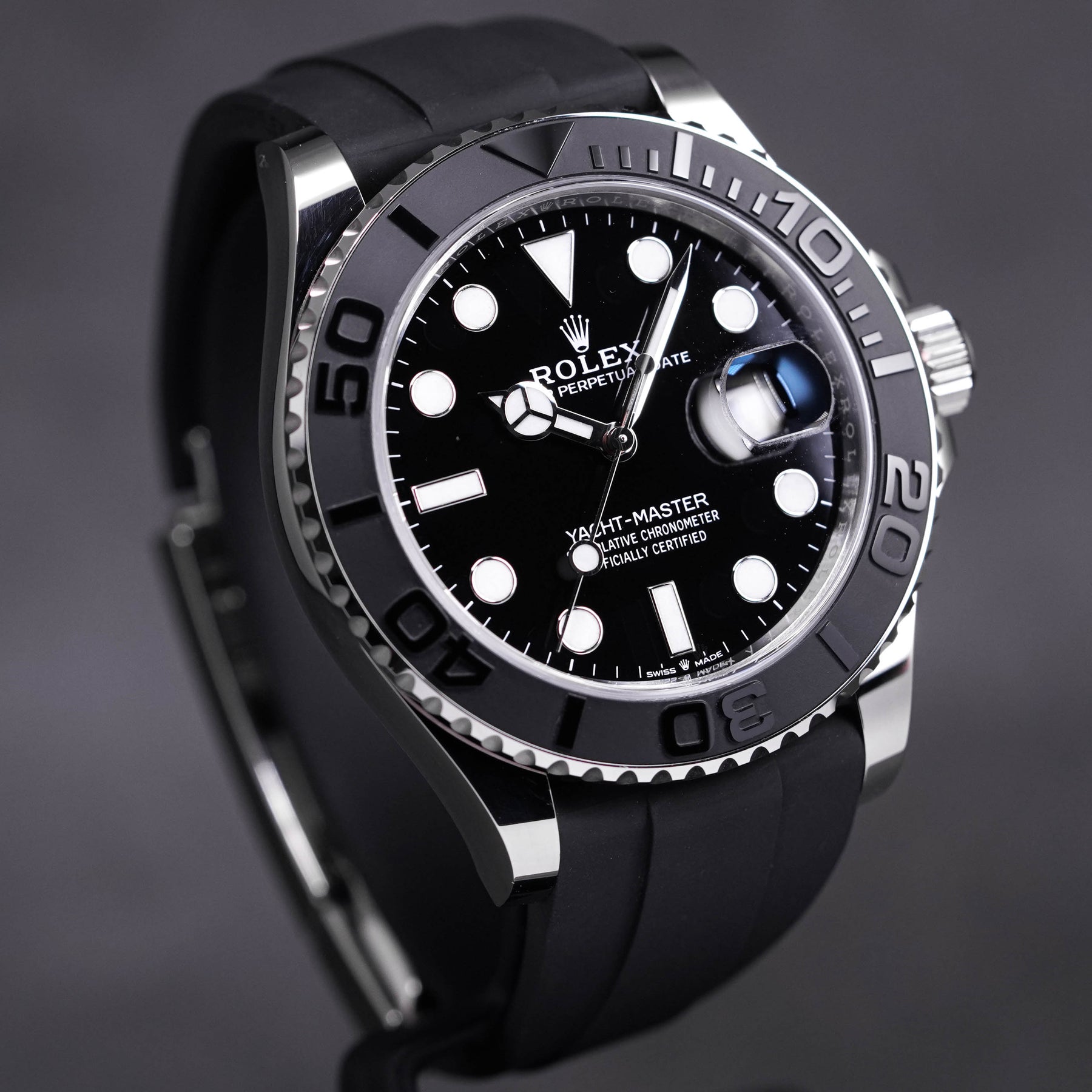 ROLEX YACHT-MASTER OYSTERFLEX WHITEGOLD BLACK