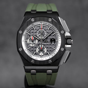 ROYAL OAK OFFSHORE CHRONOGRAPH BLACK CERAMIC GREY DIAL RUBBER STRAP (2015)