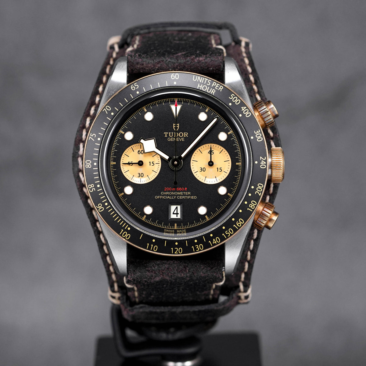 BLACKBAY CHRONO S&G BLACK DIAL BROWN LEATHER STRAP (2019)