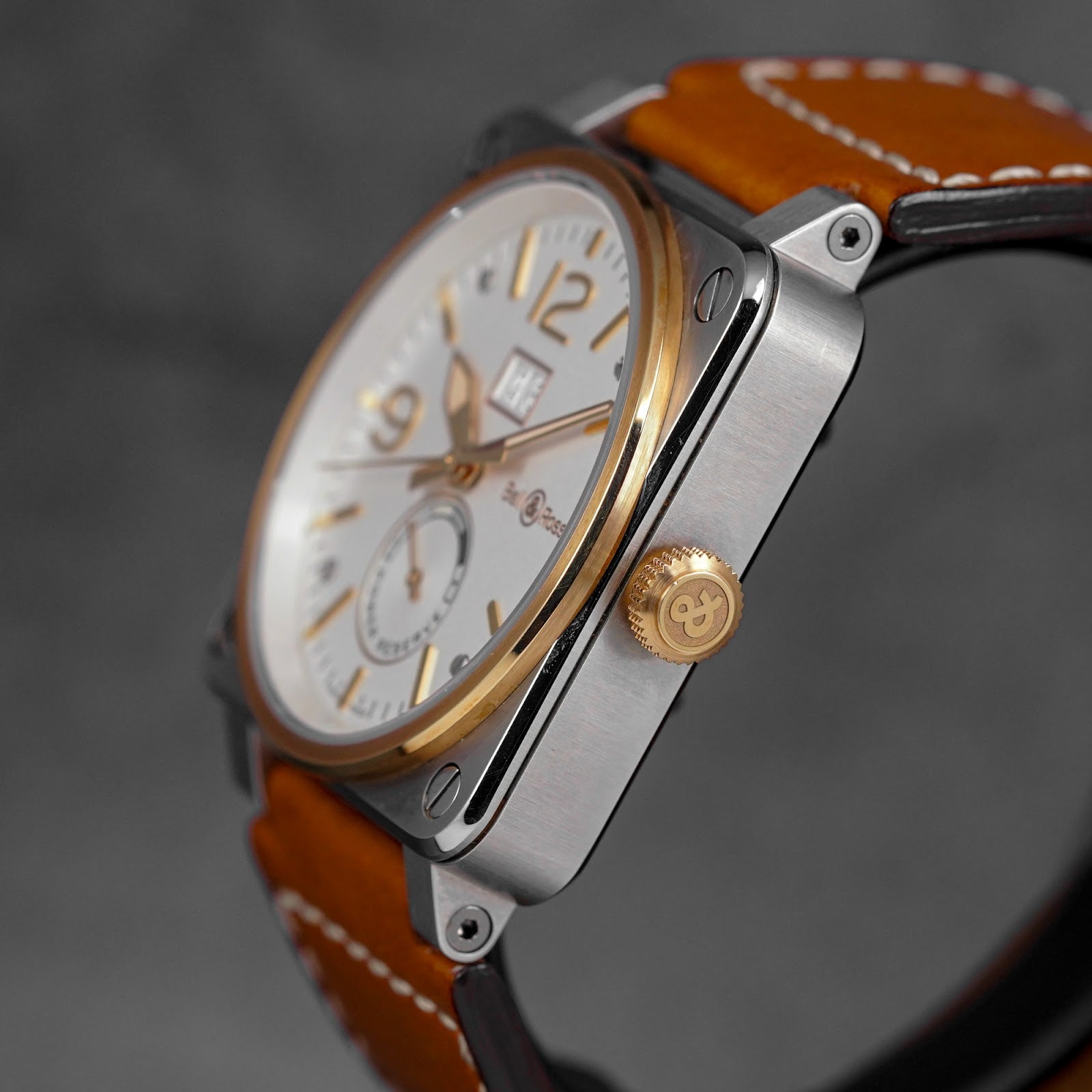 BR 03-90 42MM TWOTONE ROSEGOLD OFF WHITE DIAL (WATCH & BOX)