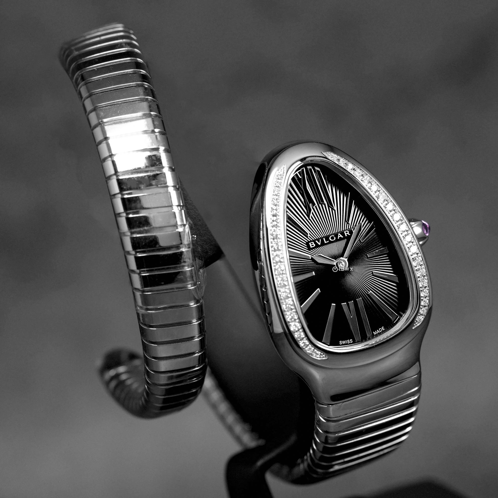 SERPENTI TUBOGAS STEEL BLACK DIAL DIAMOND BEZEL (2026)