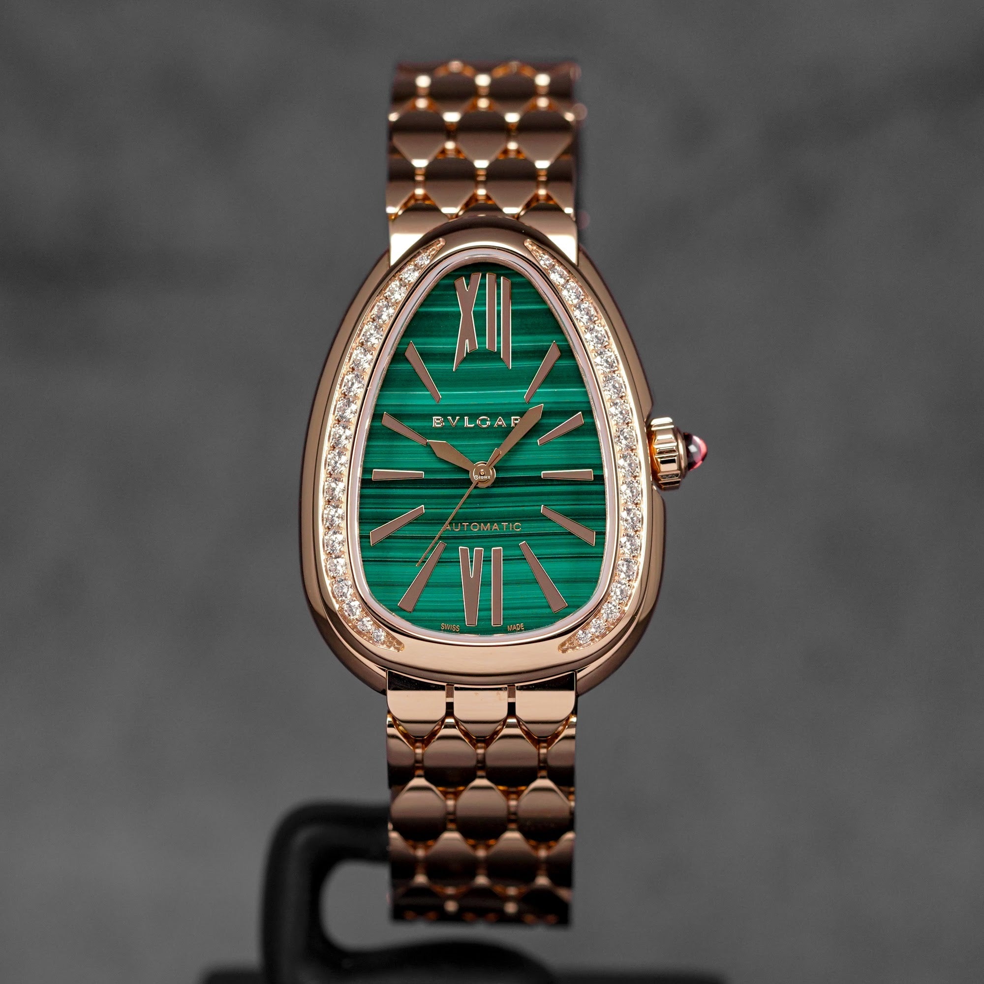 SERPENTI SEDUTTORI ROSEGOLD GREEN MALACHITE DIAL DIAMOND BEZEL (2026)